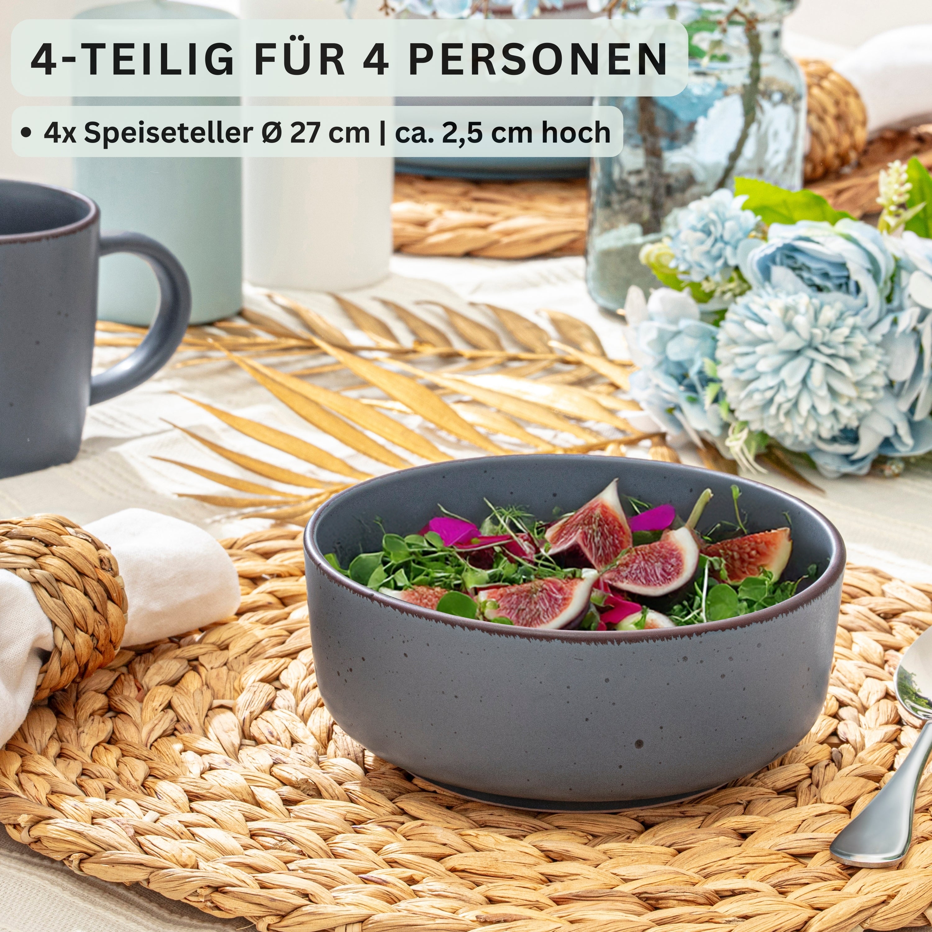 SÄNGER Steingut Schalen Bombay Sky Shades 4 teilig