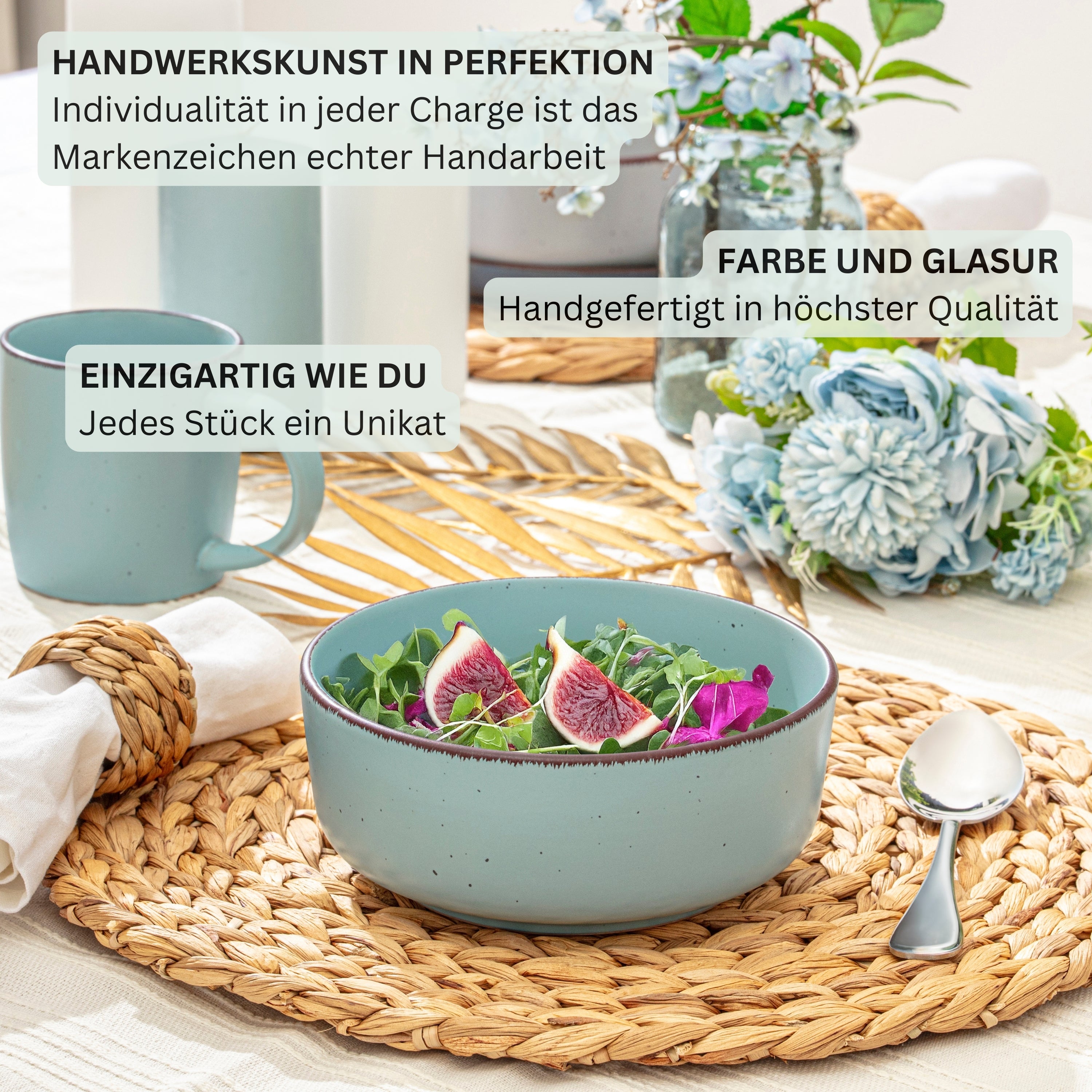 SÄNGER Steingut Schalen Bombay Sky Shades 4 teilig