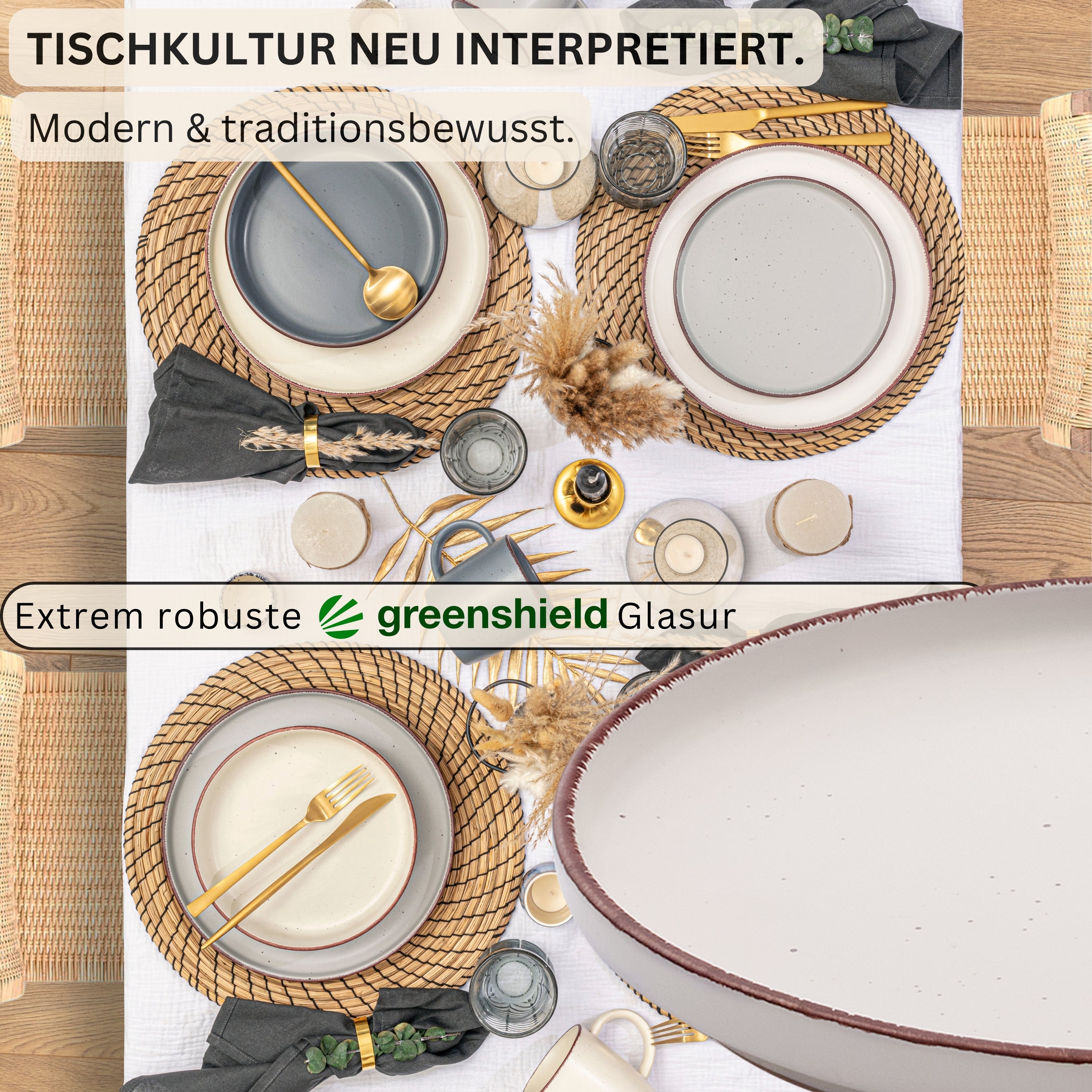 SÄNGER Steingut Dessertteller Bombay Moonlight 4 teilig