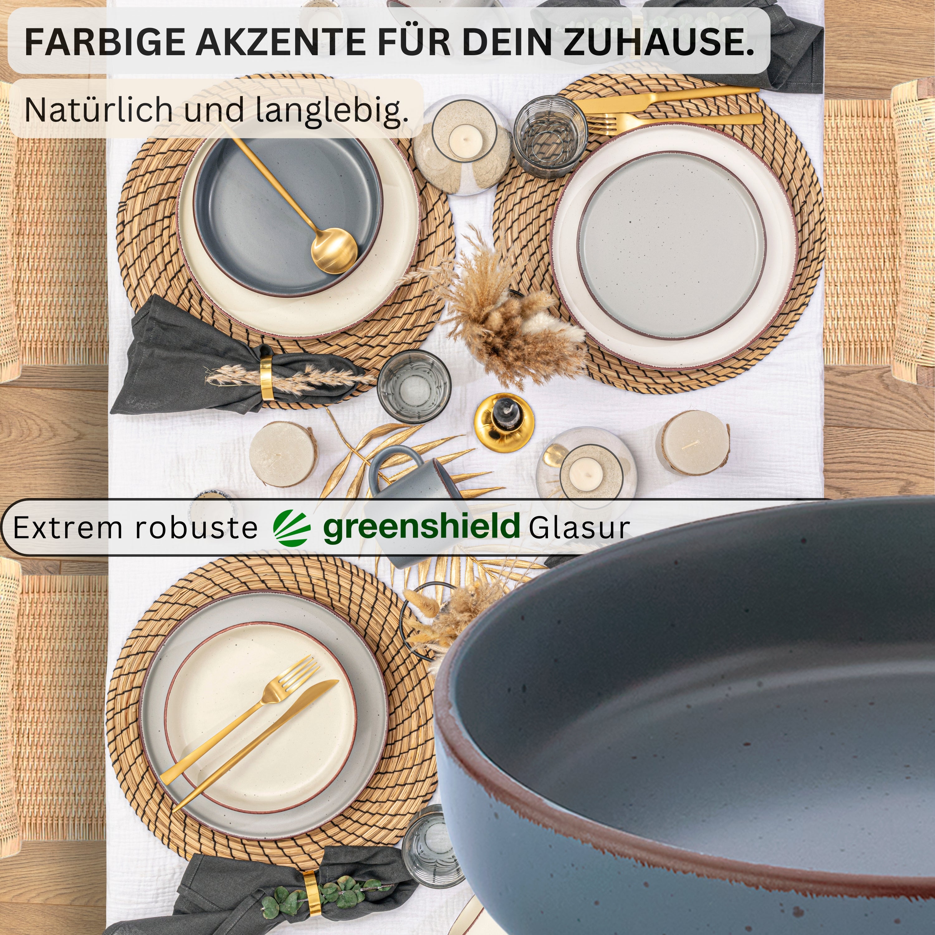 SÄNGER Steingut Pastaschalen Bombay Moonlight 4 teilig