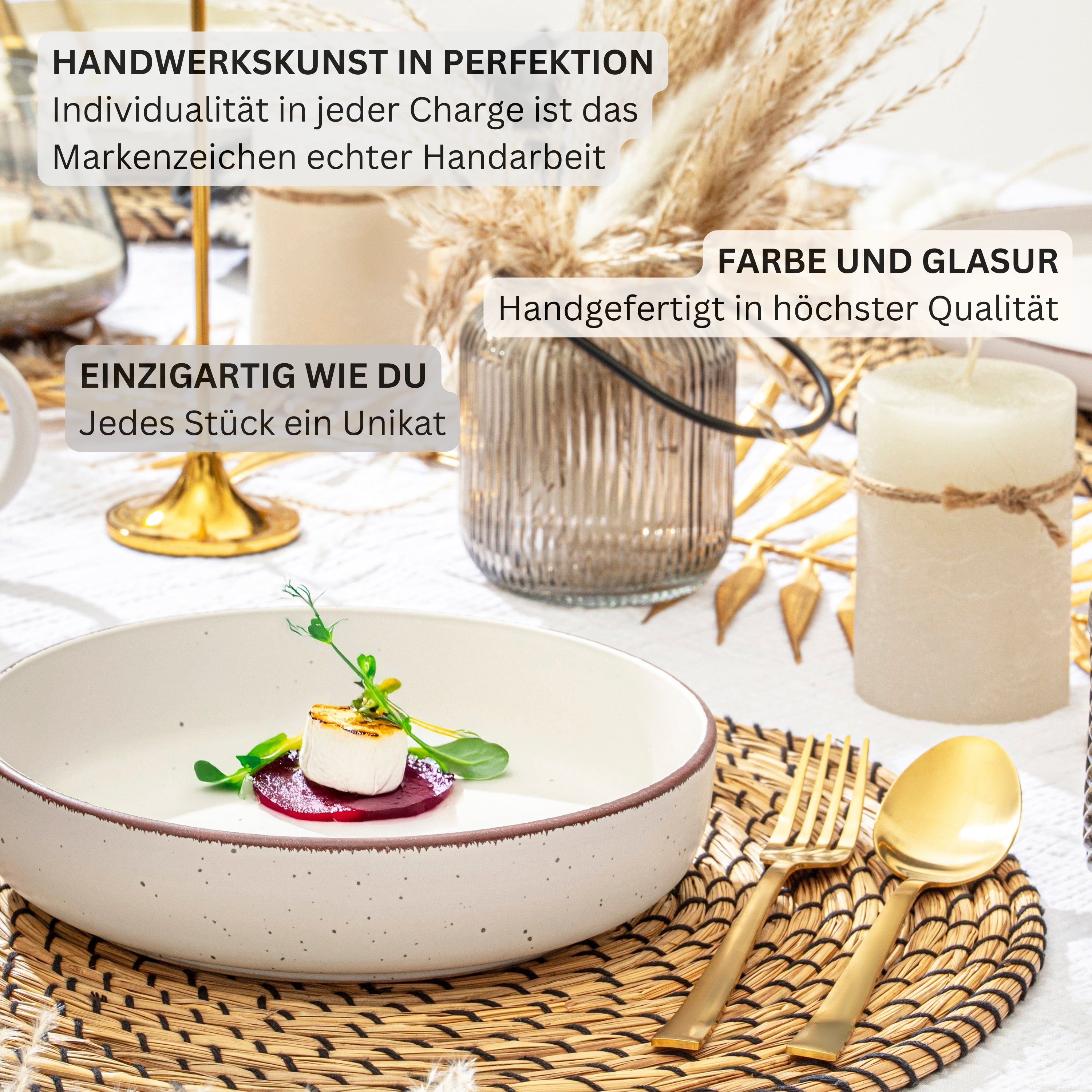 SÄNGER Steingut Pastaschalen Bombay Moonlight 4 teilig