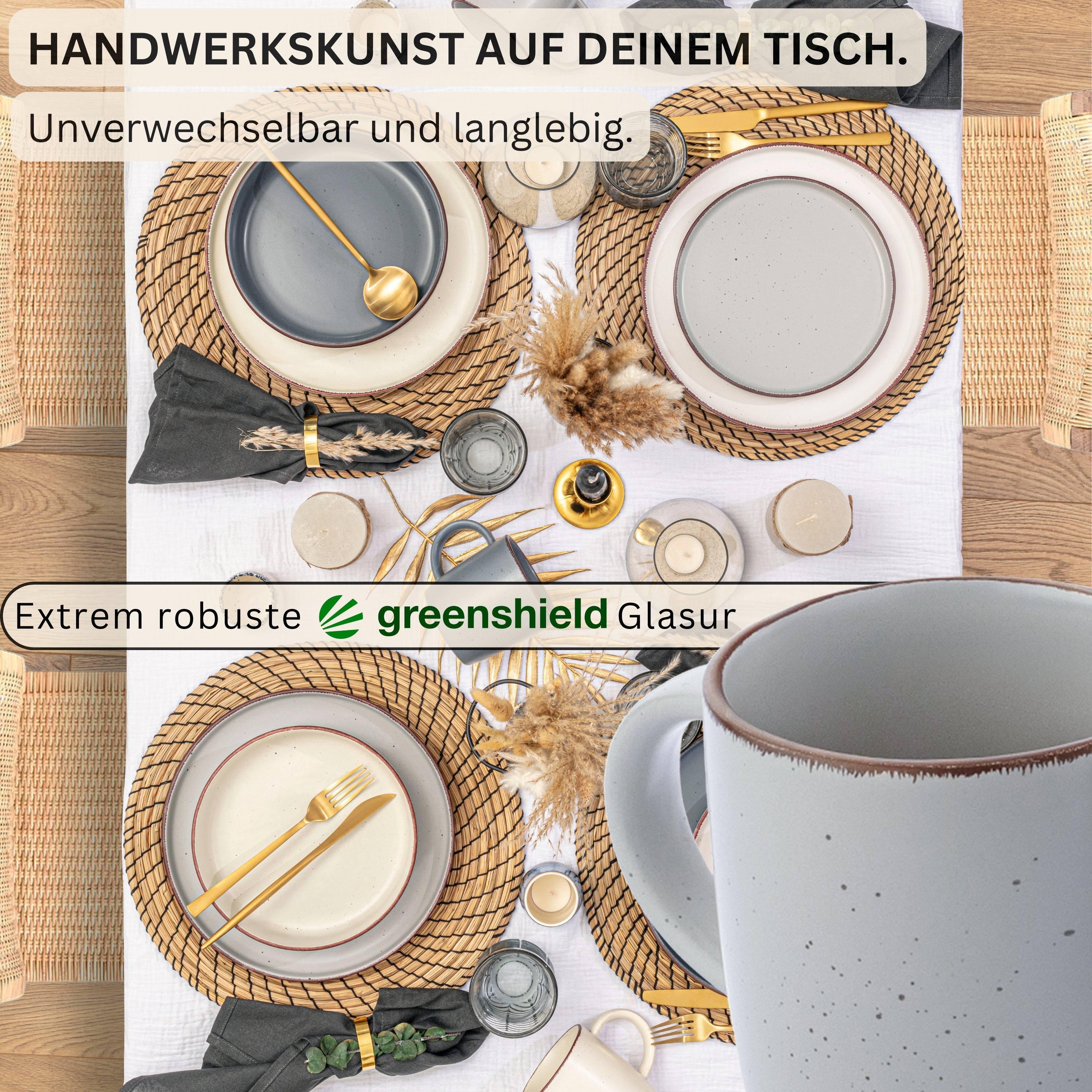 SÄNGER Steingut Kaffeebecher Bombay Moonlight 4 teilig