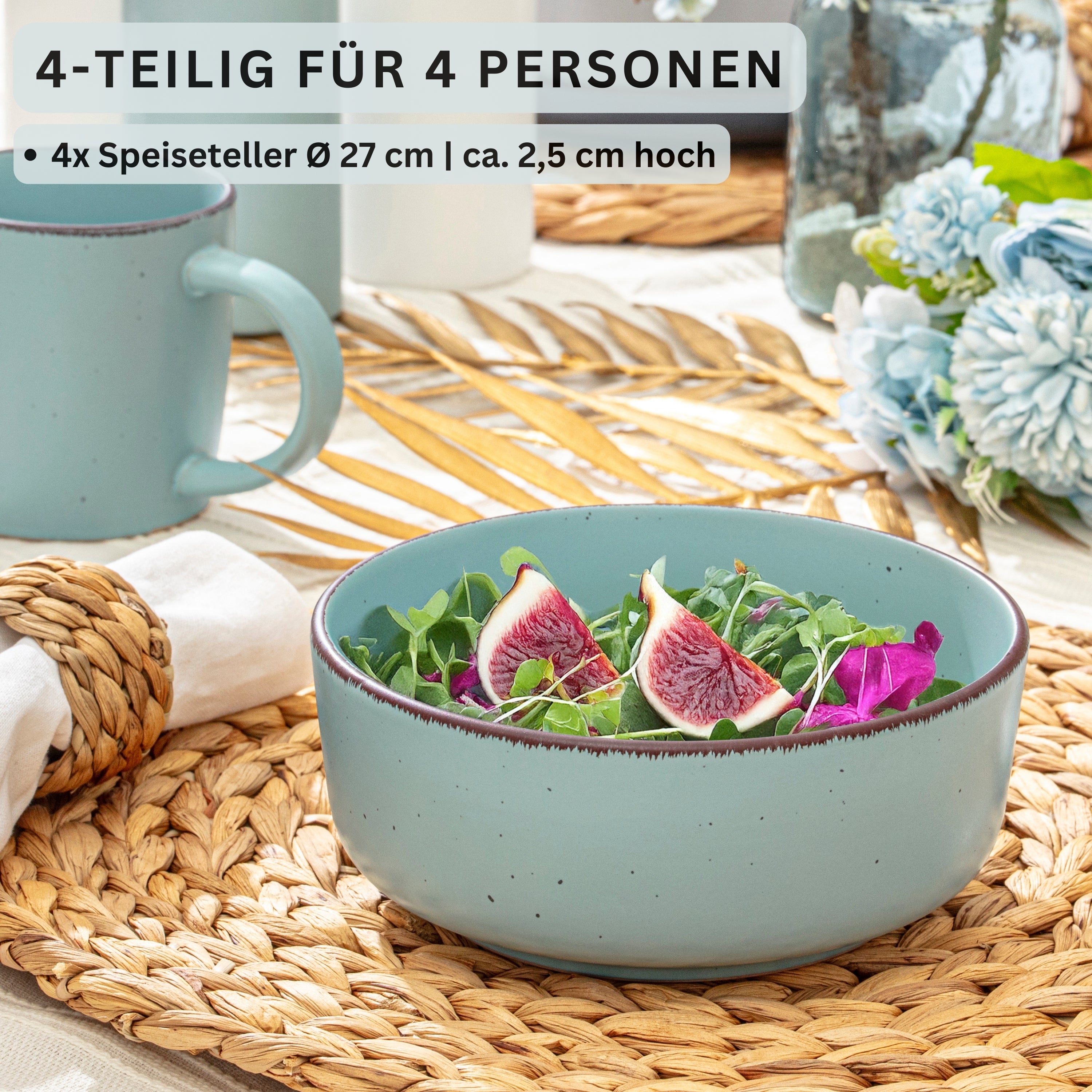SÄNGER Steingut Schalen Bombay Meeresboden 4 teilig