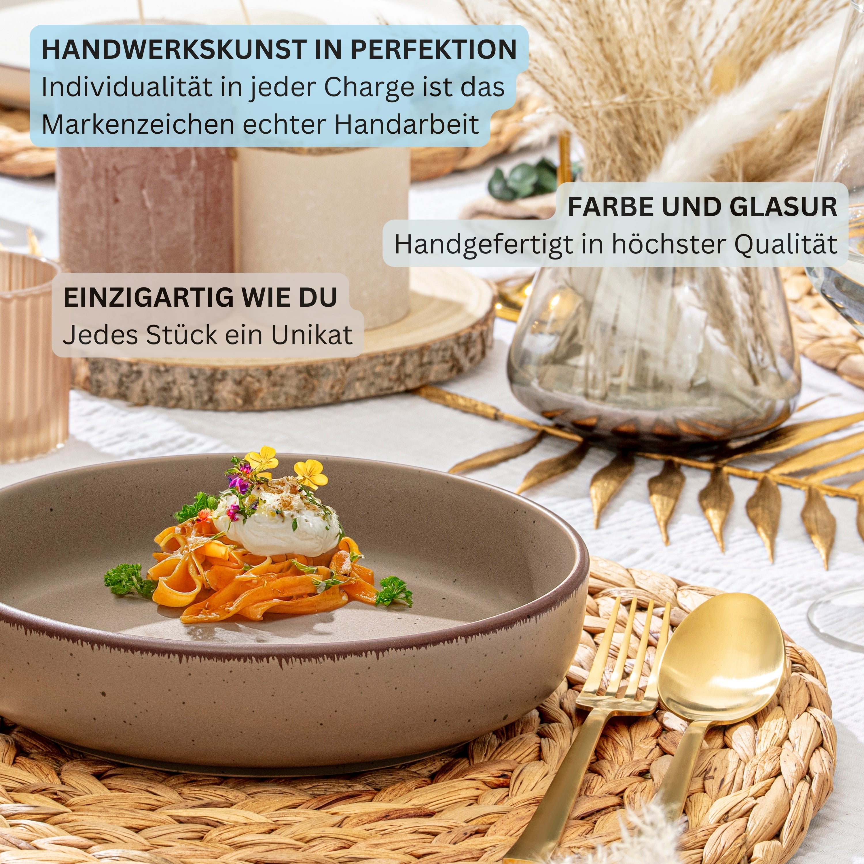 SÄNGER Steingut Pastaschalen Bombay Meeresboden 4 teilig