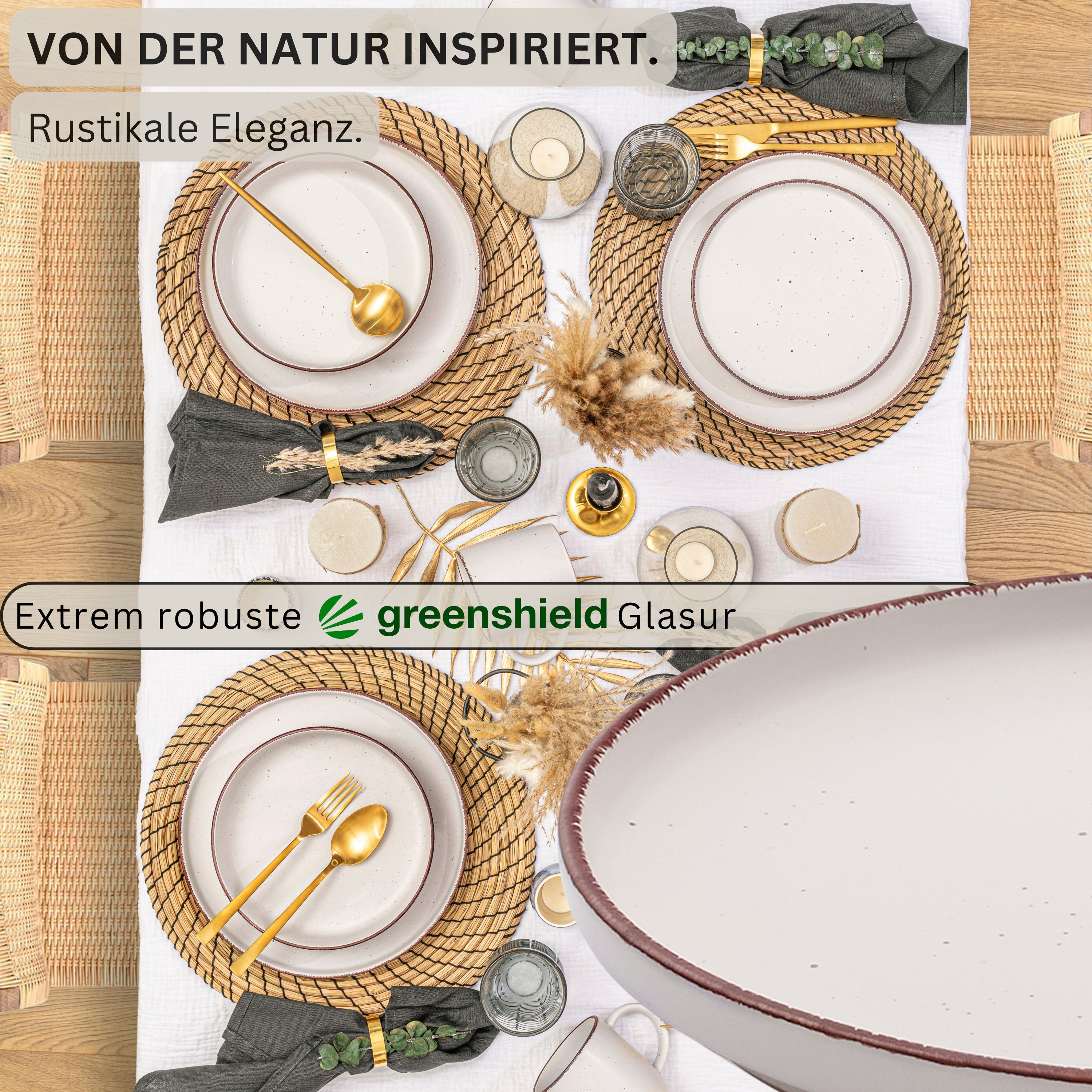 SÄNGER Steingut Dessertteller Bombay Ivory 4 teilig