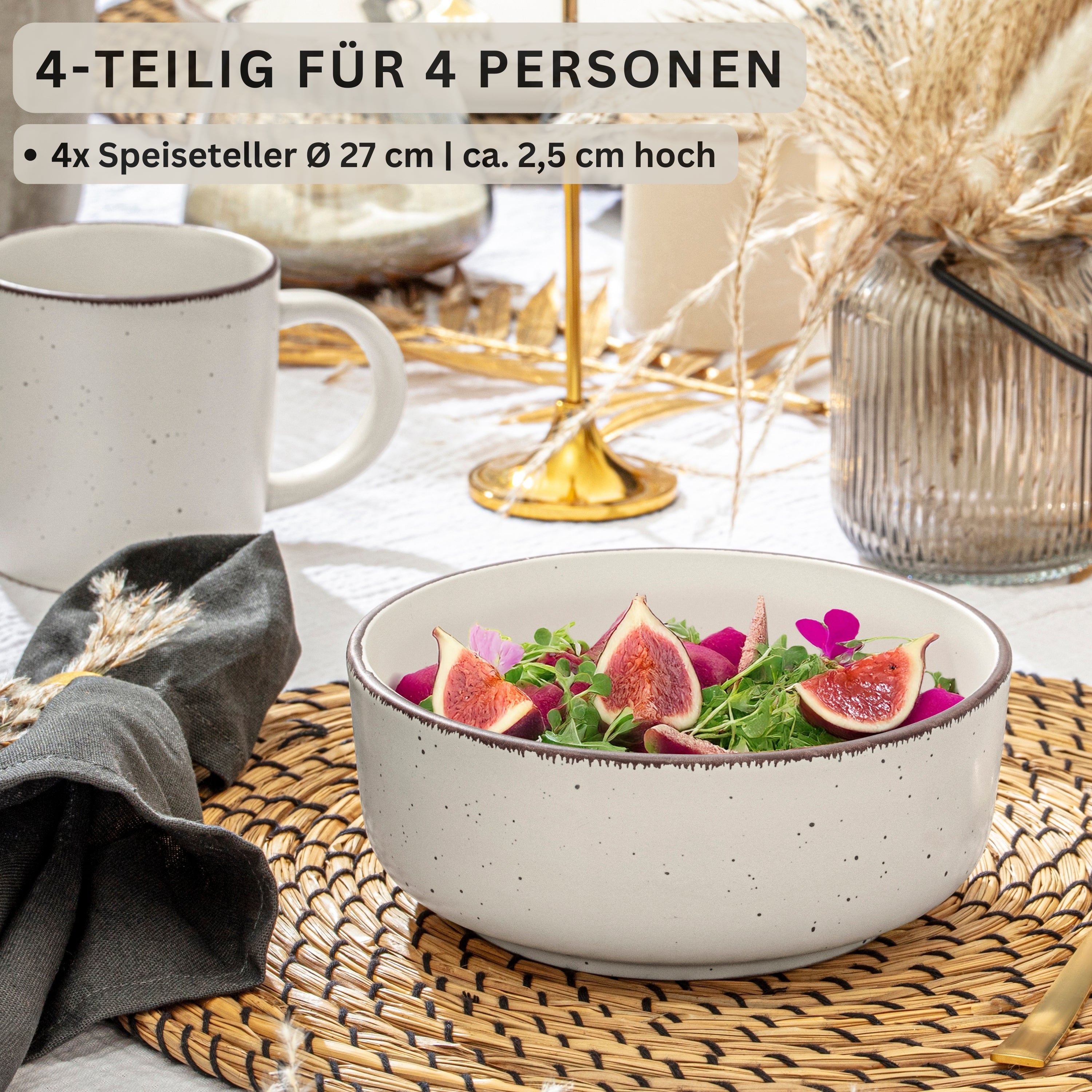 SÄNGER Steingut Schalen Bombay Ivory 4 teilig