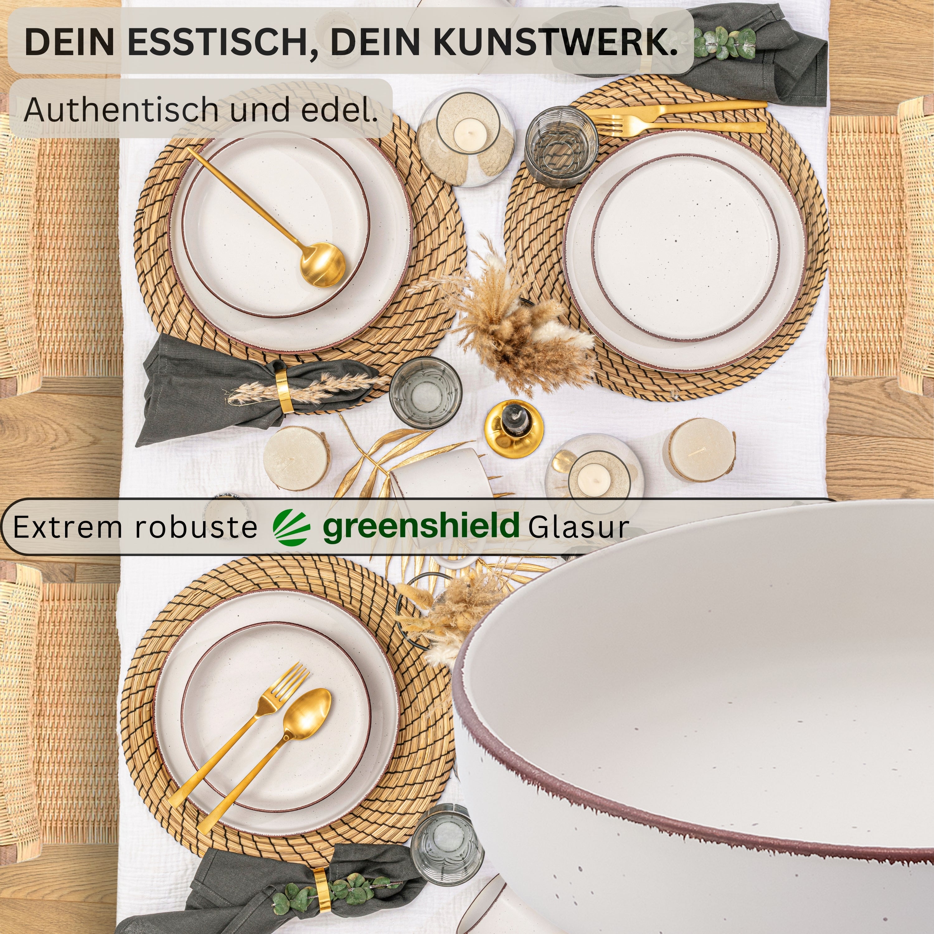 SÄNGER Steingut Pastaschalen Bombay Ivory 4 teilig