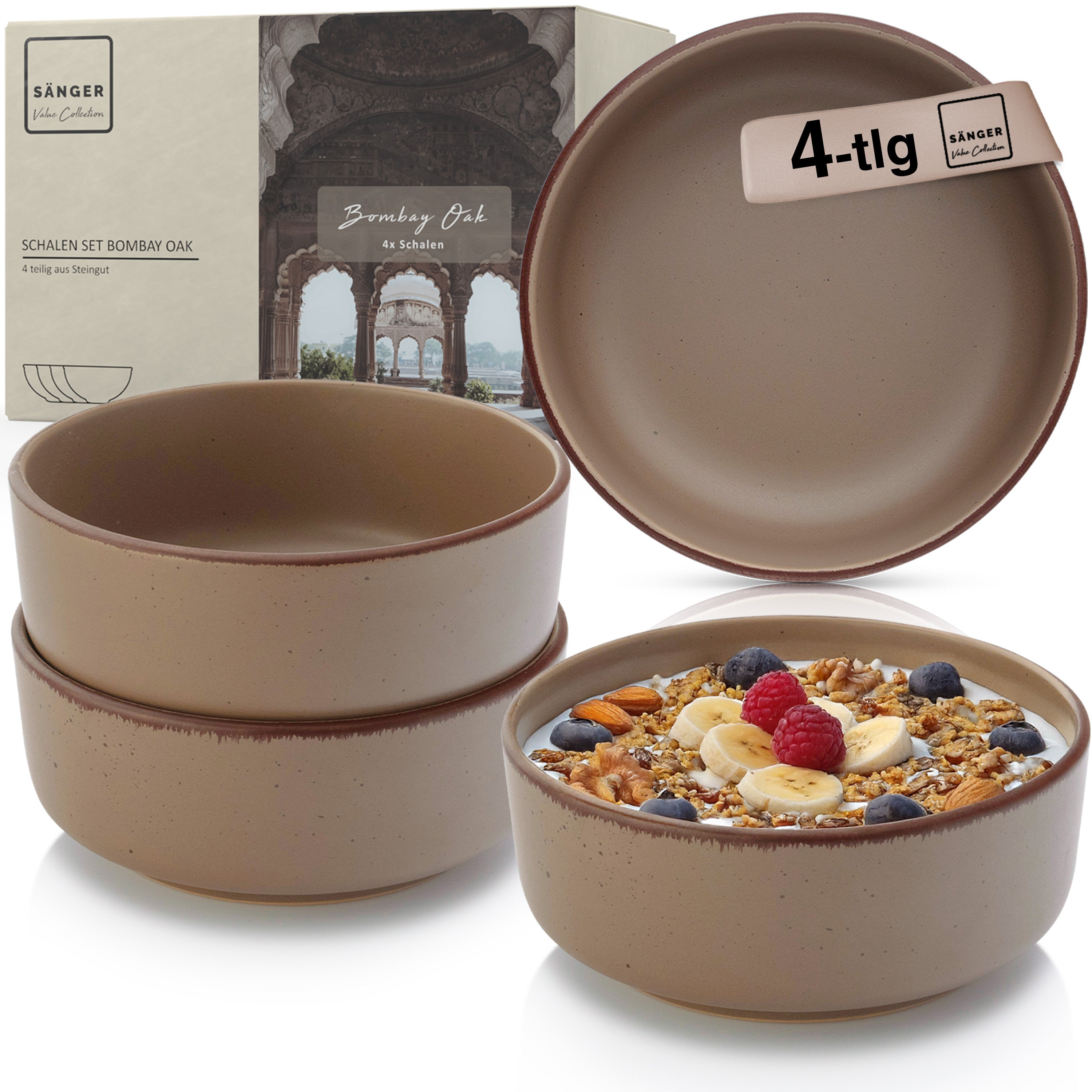 SÄNGER Steingut Schalen Bombay Oak 4 teilig