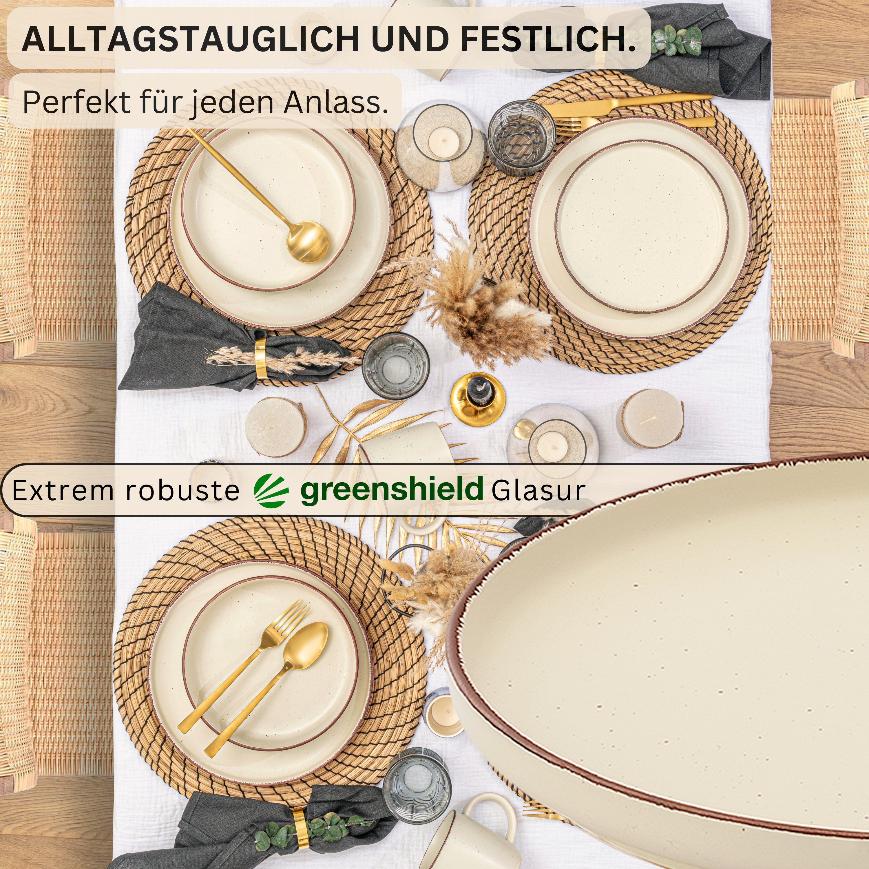 SÄNGER Steingut Dessertteller Bombay Beach 4 teilig