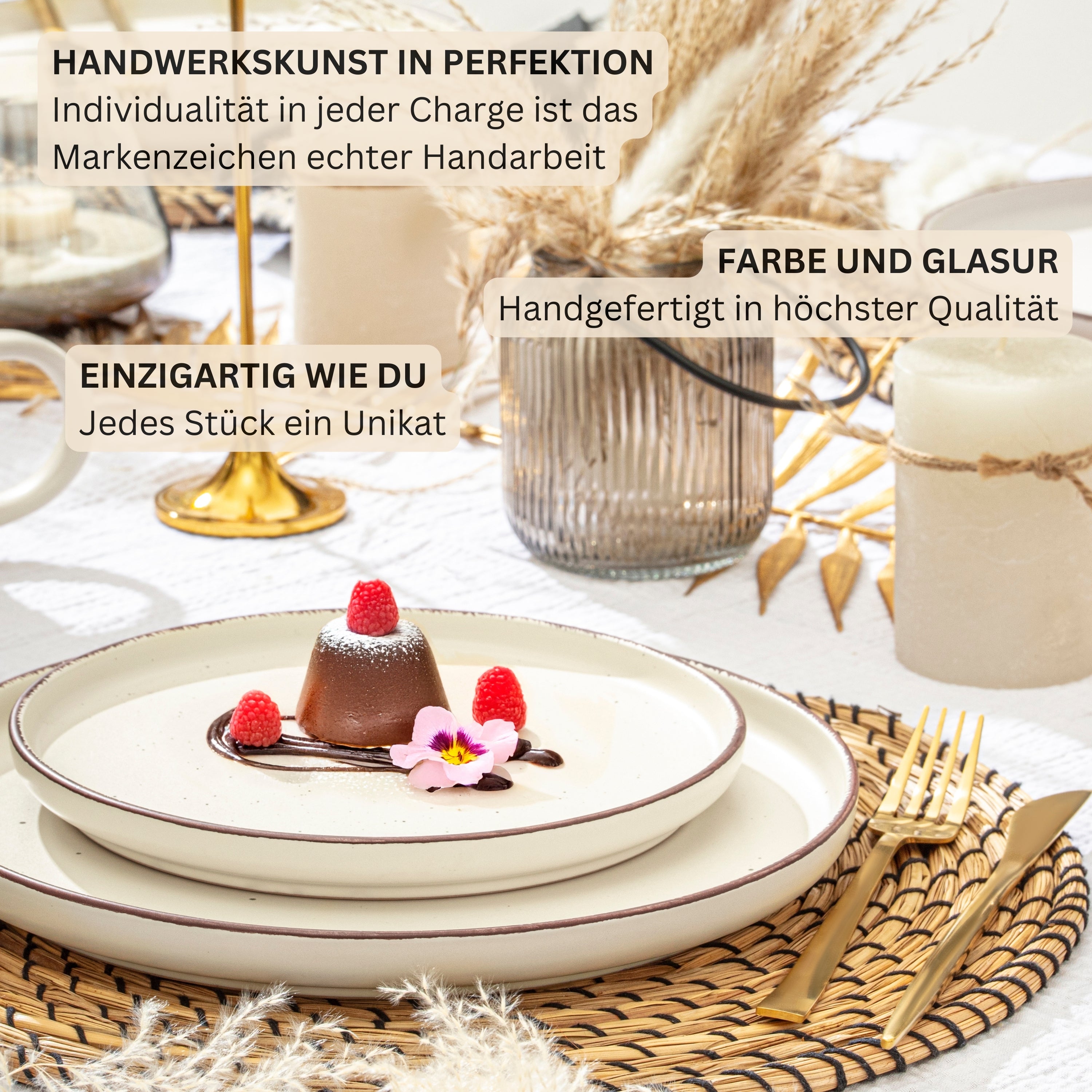 SÄNGER Steingut Dessertteller Bombay Beach 4 teilig