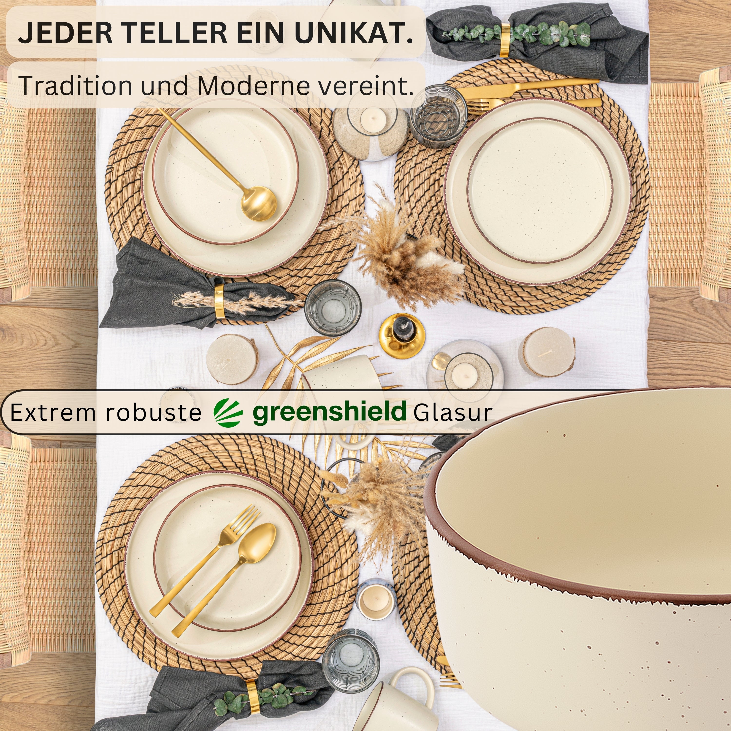 SÄNGER Steingut Schalen Bombay Beach 4 teilig
