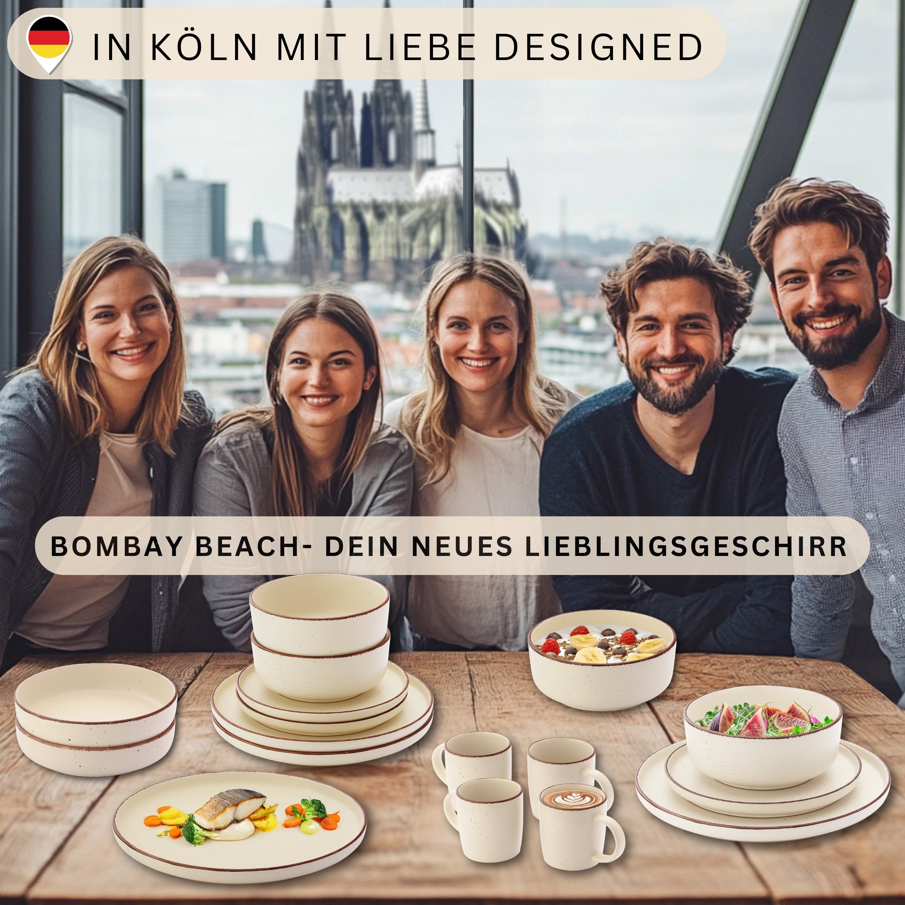 SÄNGER Steingut Schalen Bombay Beach 4 teilig