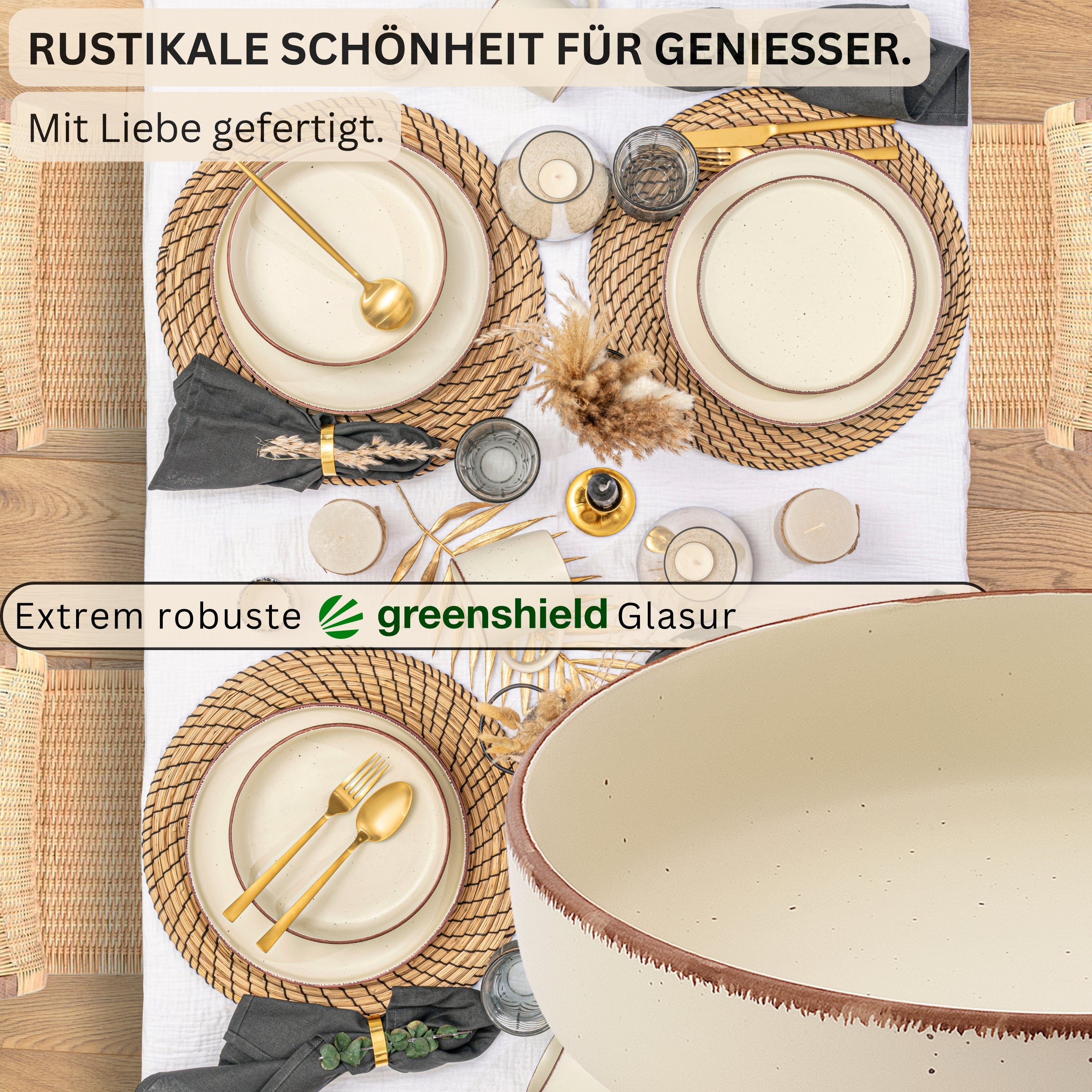 SÄNGER Steingut Pastaschalen Bombay Beach 4 teilig