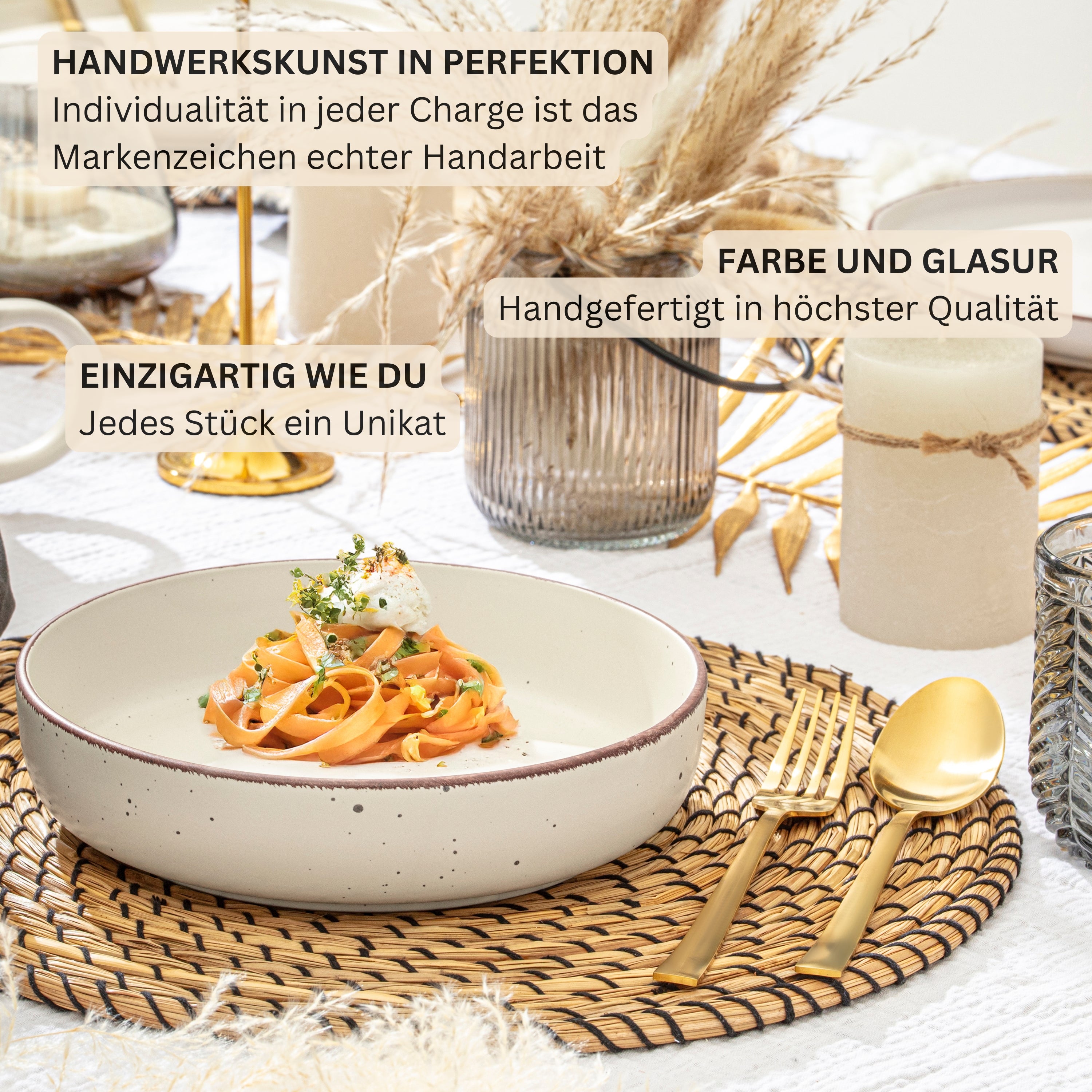 SÄNGER Steingut Pastaschalen Bombay Beach 4 teilig