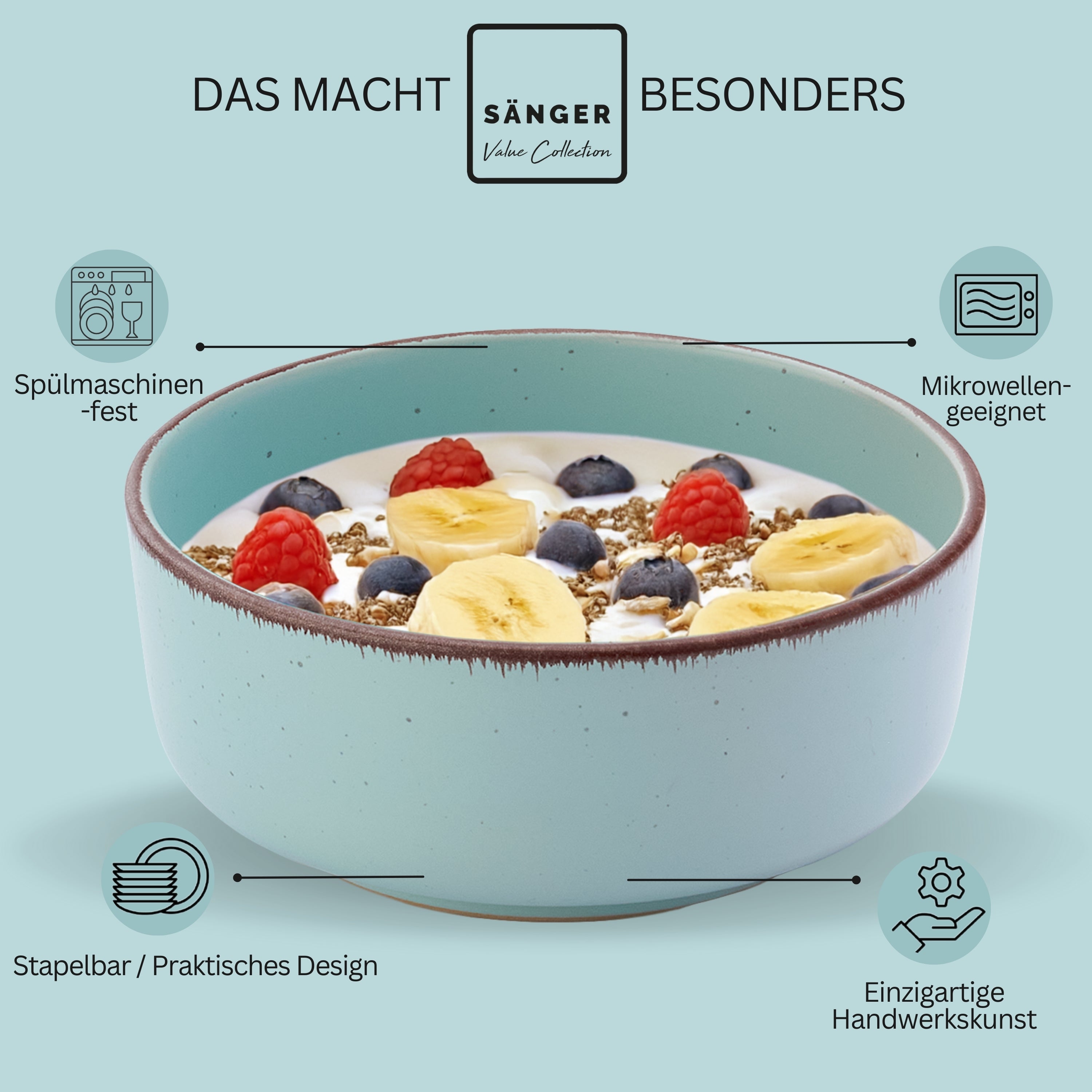 SÄNGER Steingut Schalen Bombay Breeze 4 teilig