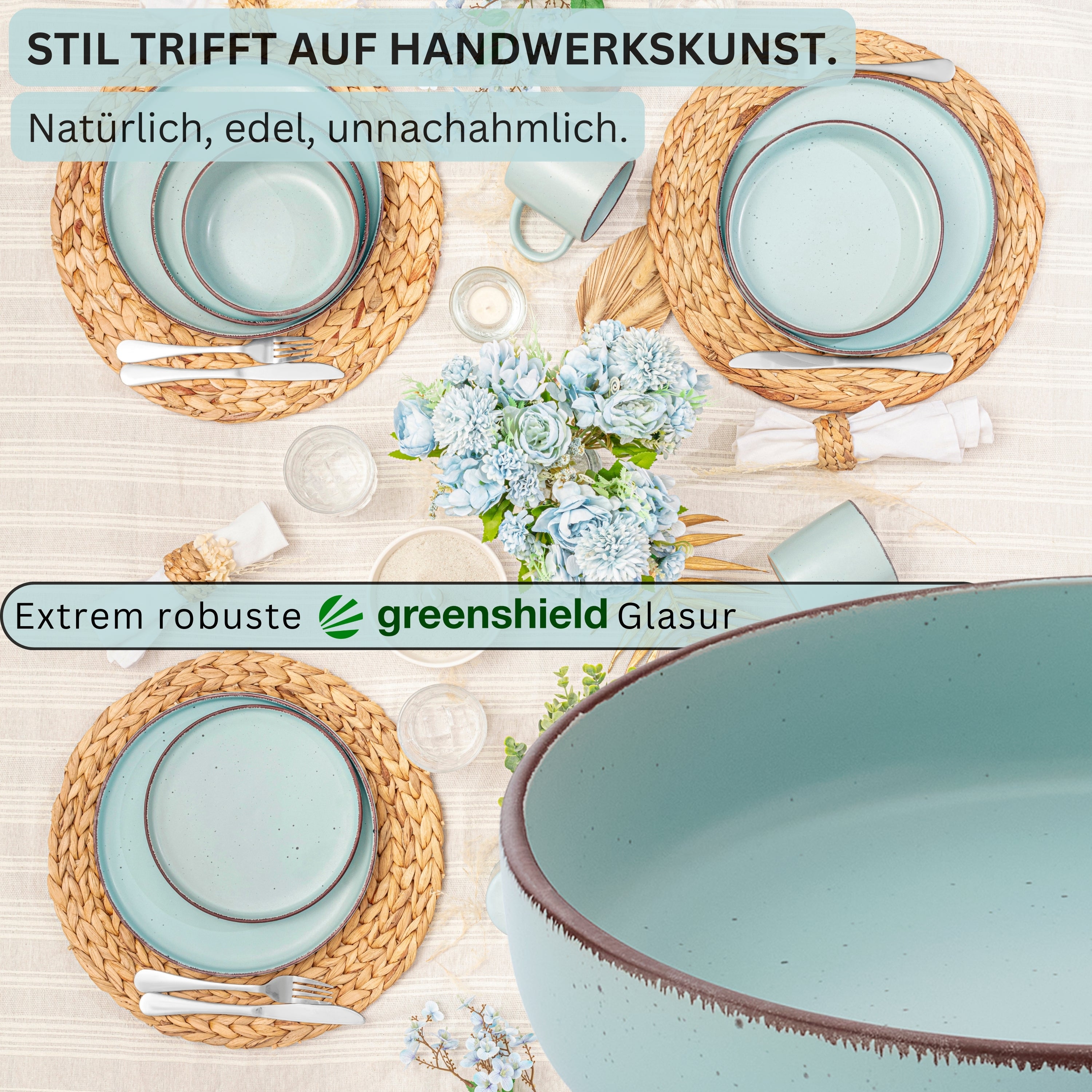 SÄNGER Steingut Pastaschalen Bombay Breeze 4 teilig