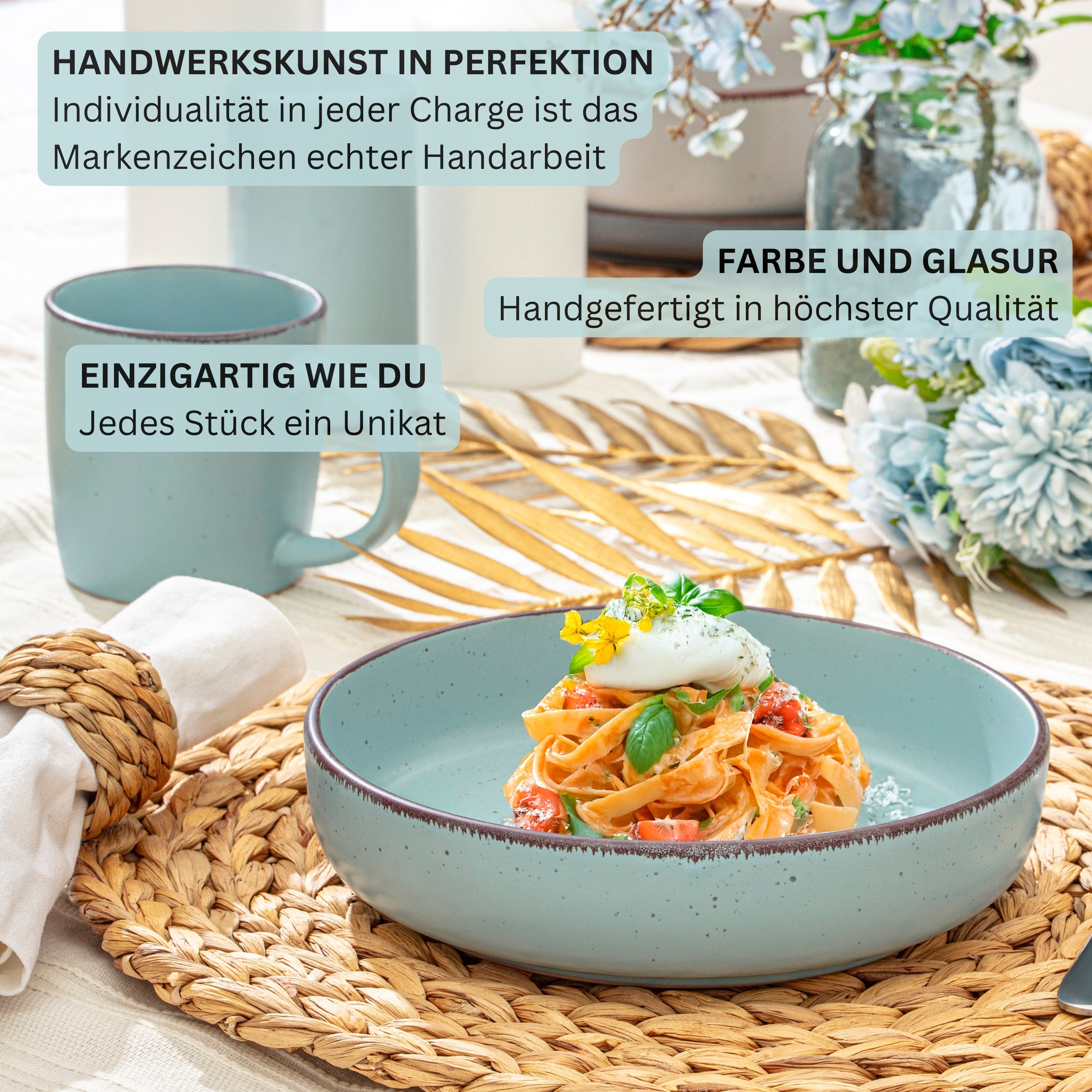 SÄNGER Steingut Pastaschalen Bombay Breeze 4 teilig