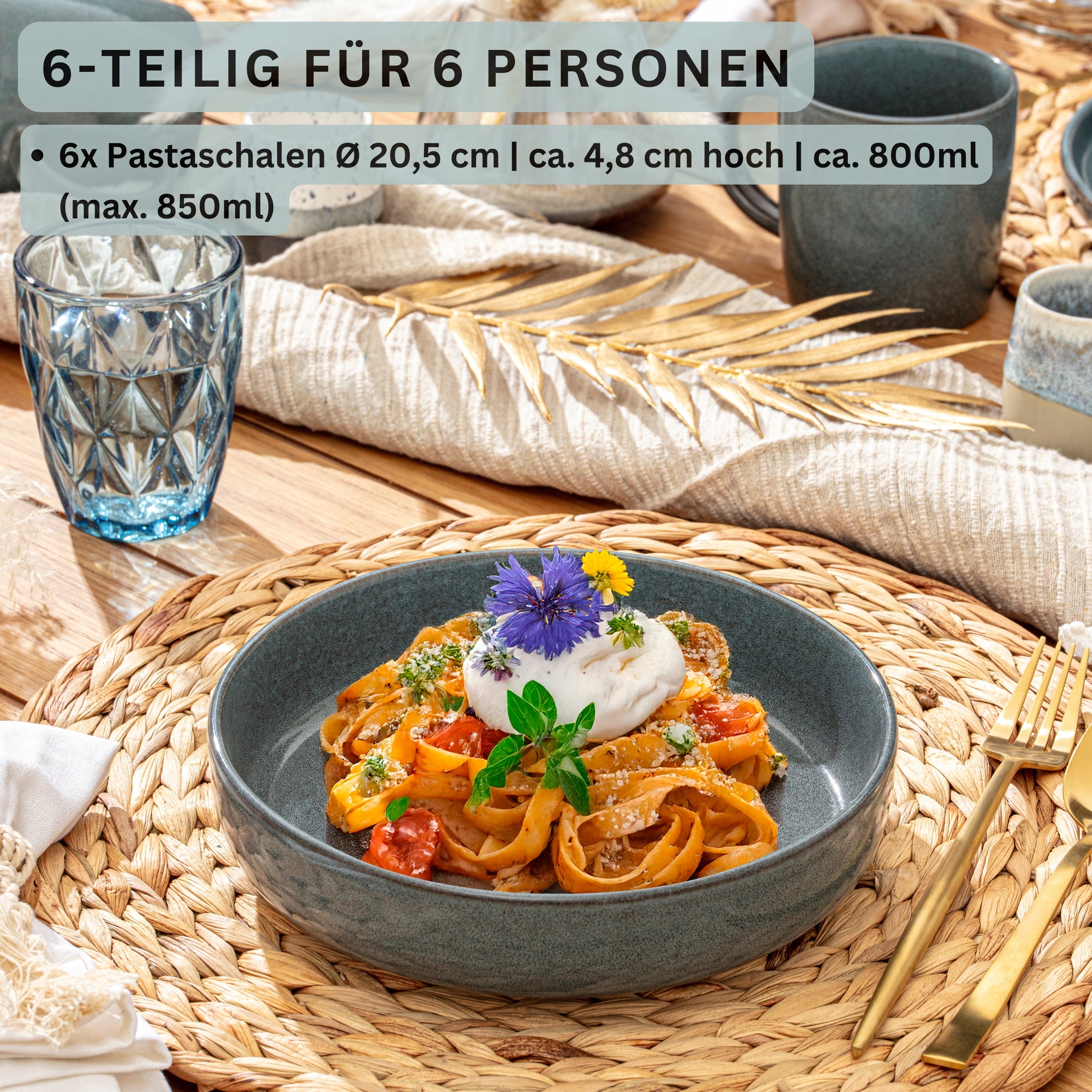 SÄNGER Steingut Pastaschalen Kairo Ocean 6 teilig