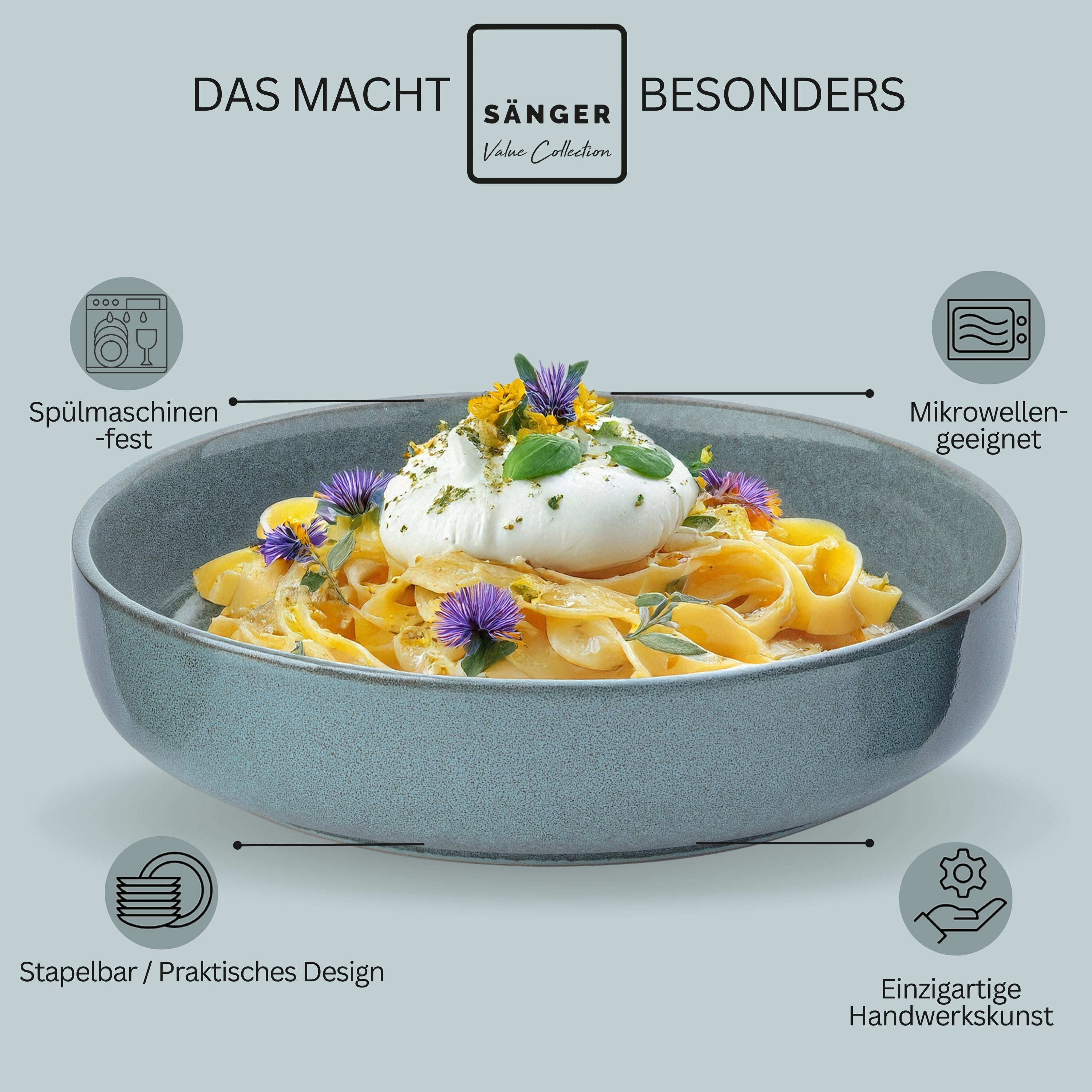 SÄNGER Steingut Pastaschalen Kairo Ocean 6 teilig