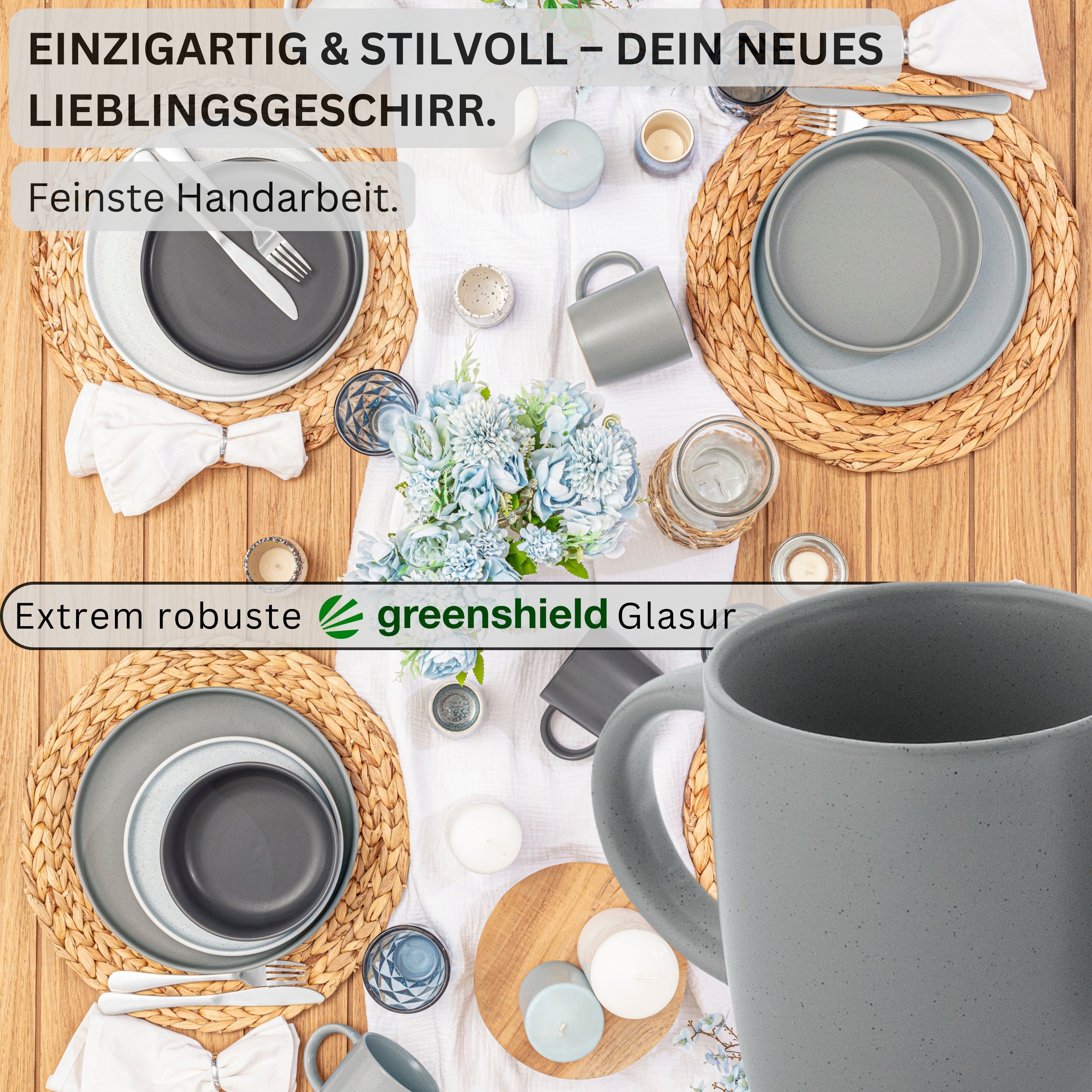 SÄNGER Steingut Kaffeebecher Leeds 4 teilig