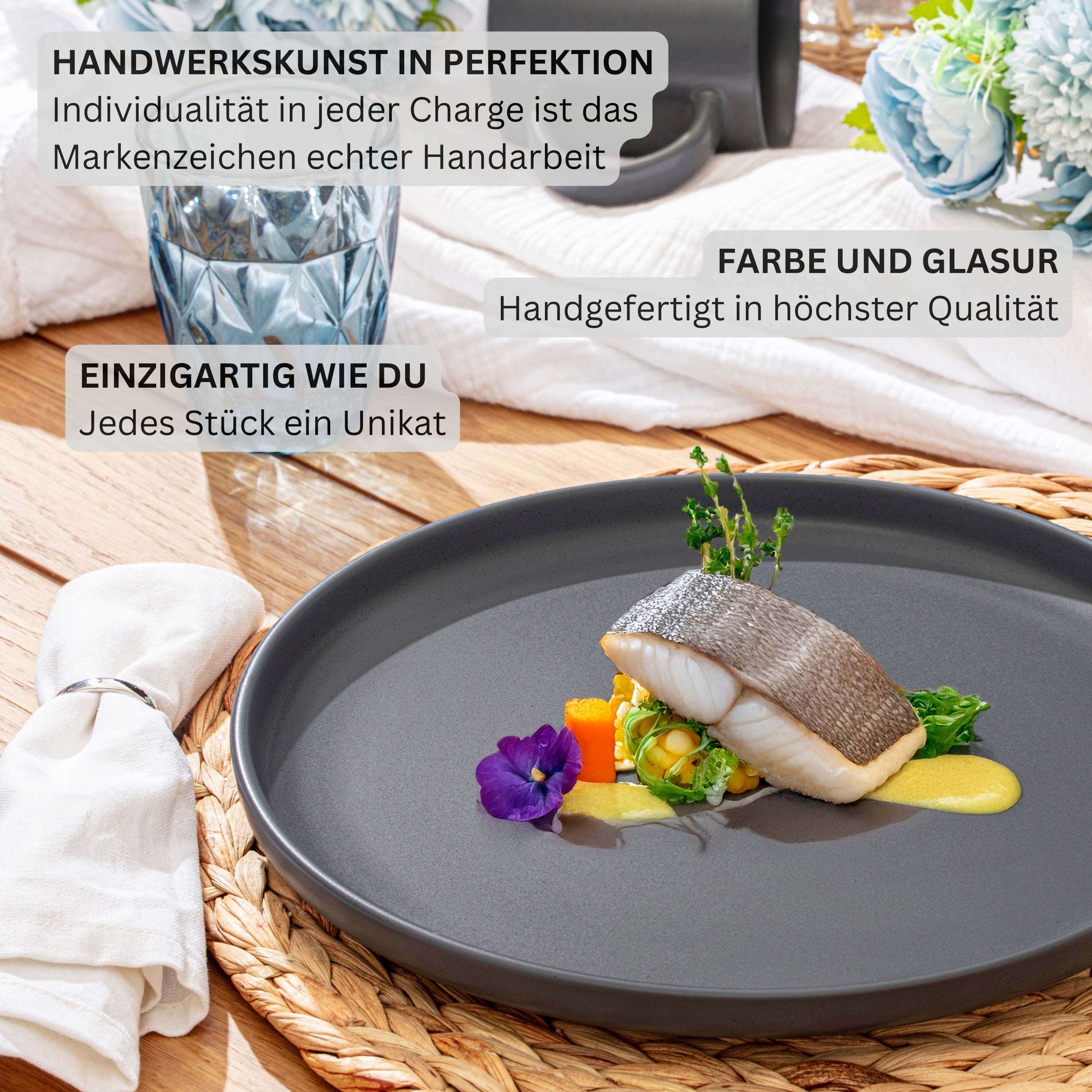 SÄNGER Steingut Speiseteller Leeds 4 teilig