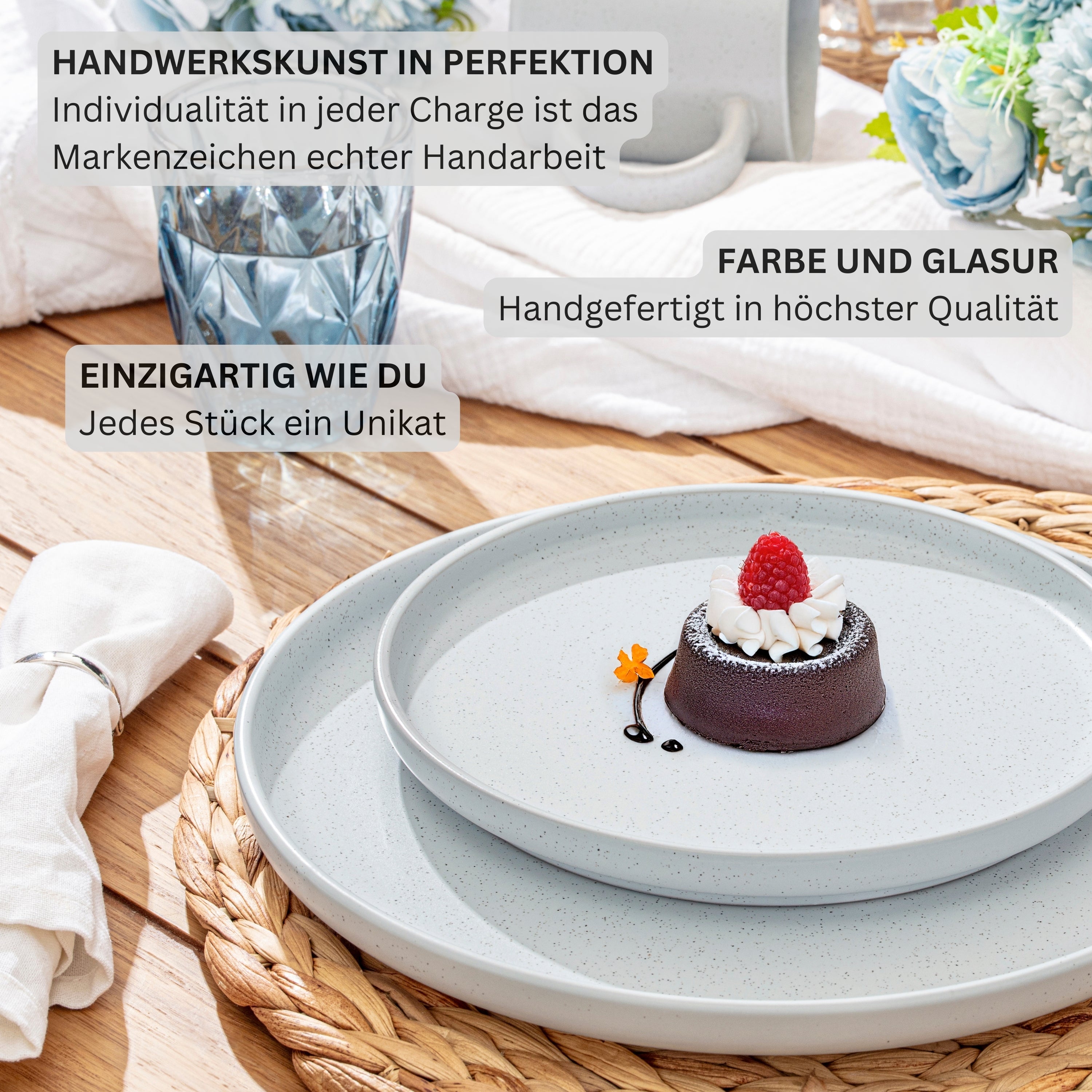 SÄNGER Steingut Dessertteller Leeds 4 teilig