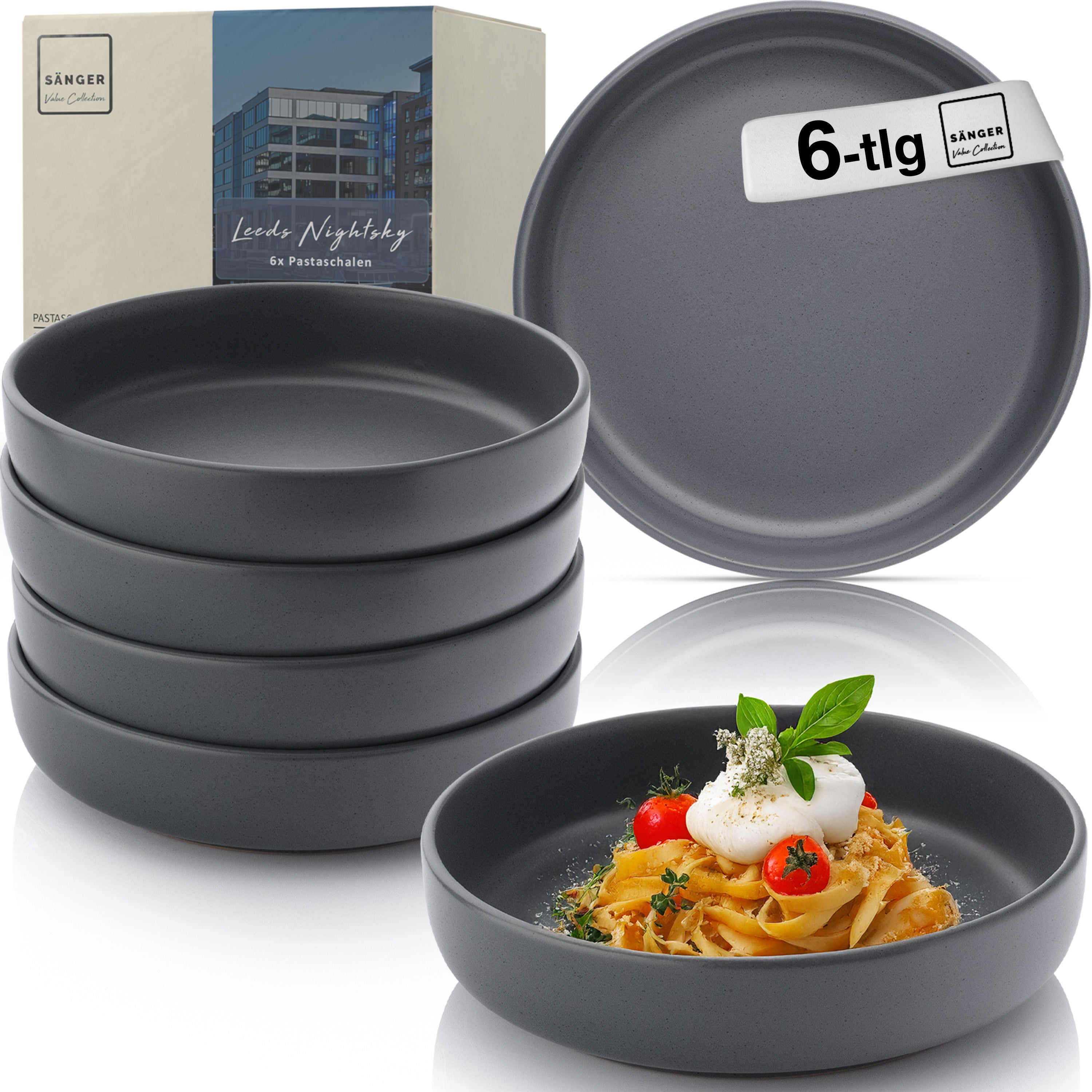 SÄNGER Steingut Pastaschalen Leeds Nightsky 6 teilig