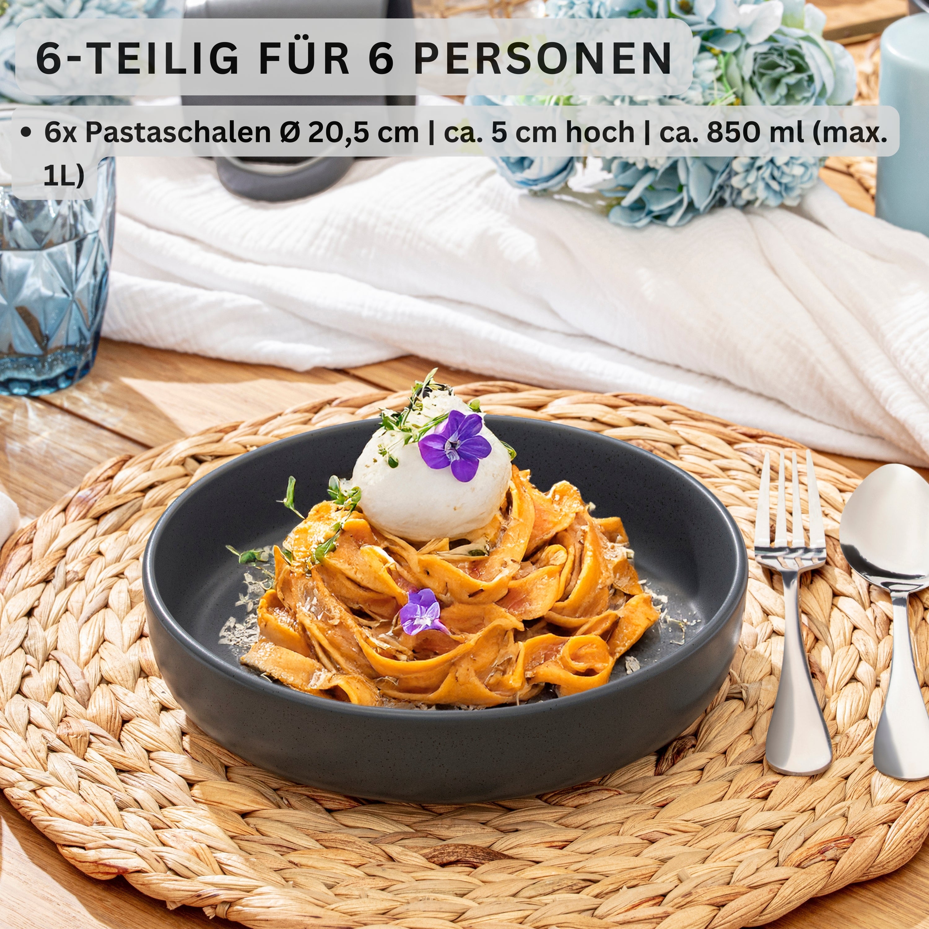 SÄNGER Steingut Pastaschalen Leeds Nightsky 6 teilig