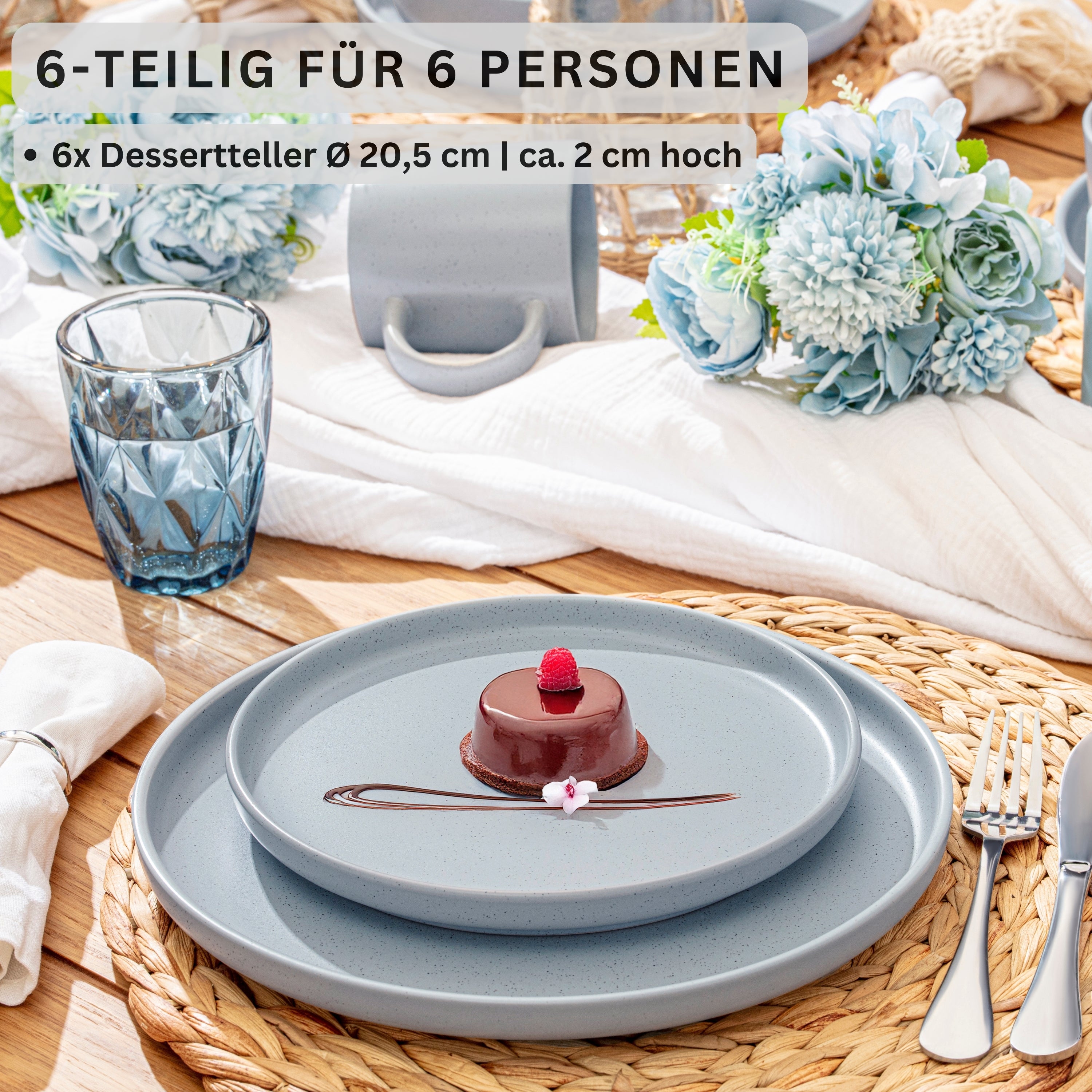 SÄNGER Steingut Dessertteller Leeds Sterling 6 teilig