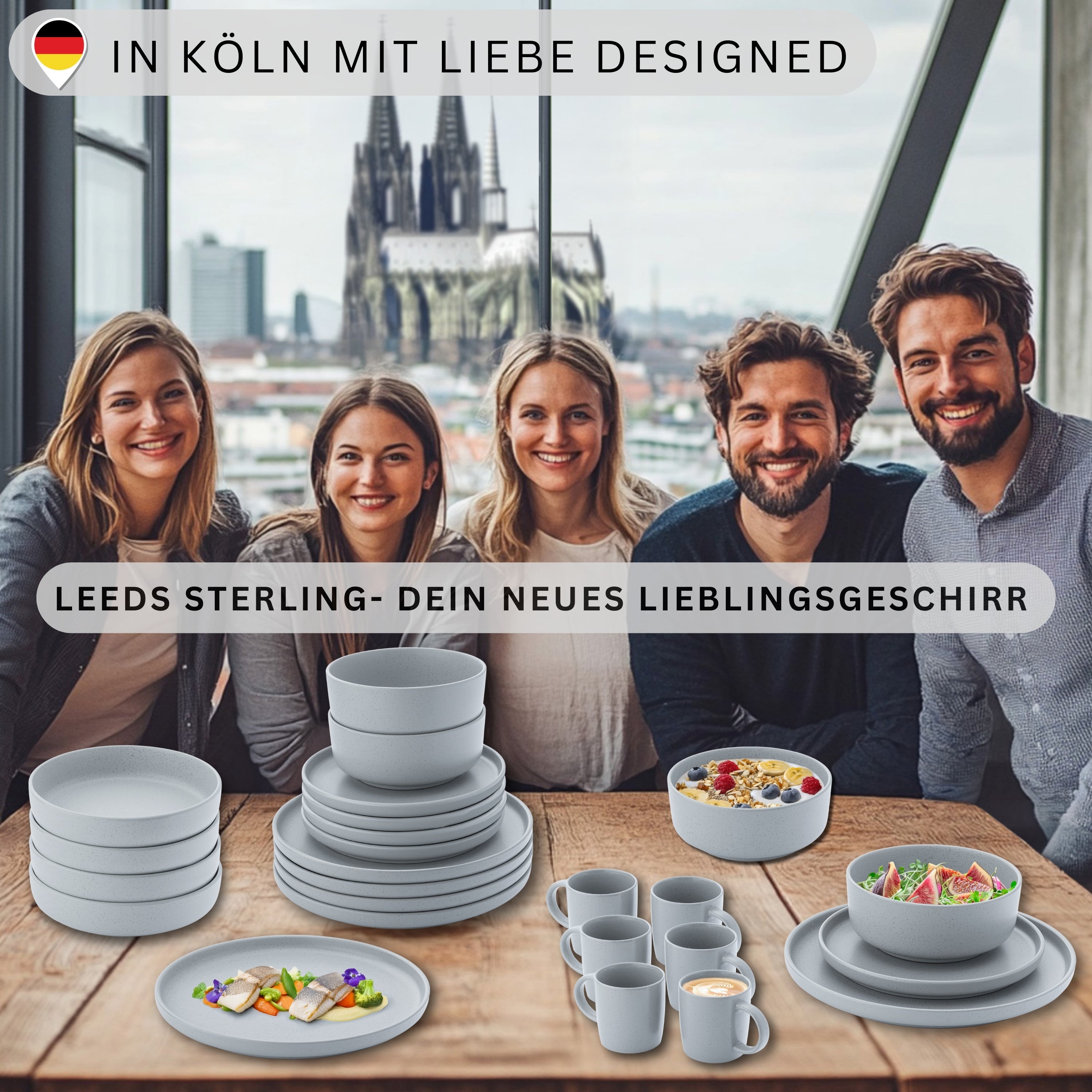 SÄNGER Steingut Dessertteller Leeds Sterling 6 teilig