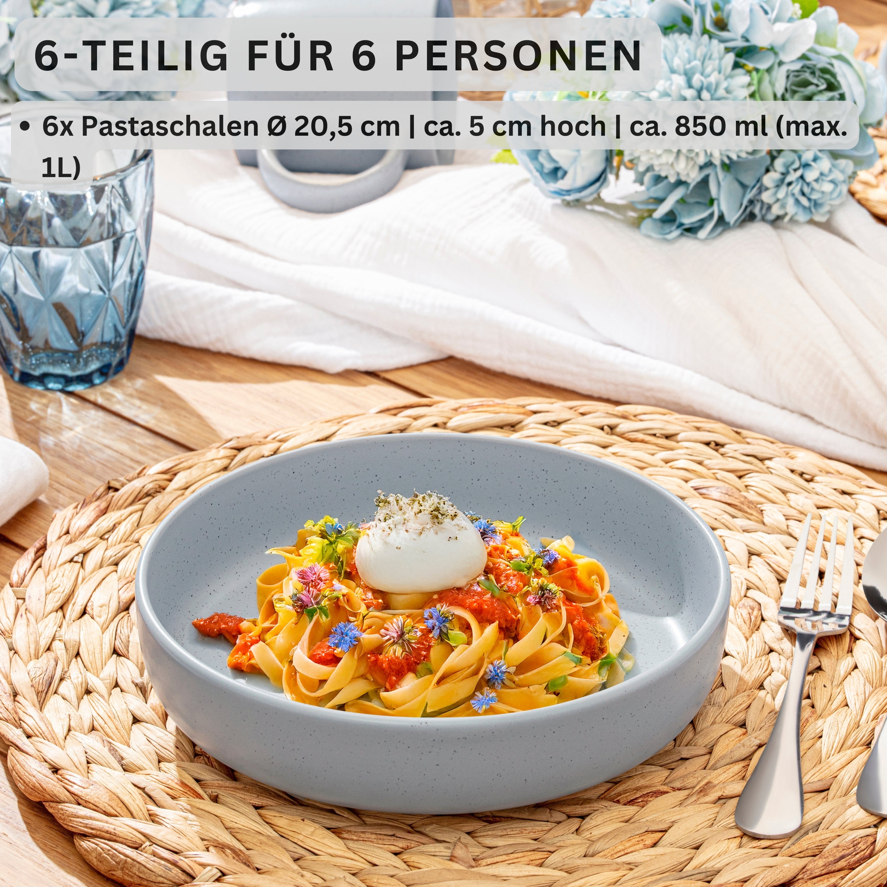 SÄNGER Steingut Pastaschalen Leeds Sterling 6 teilig