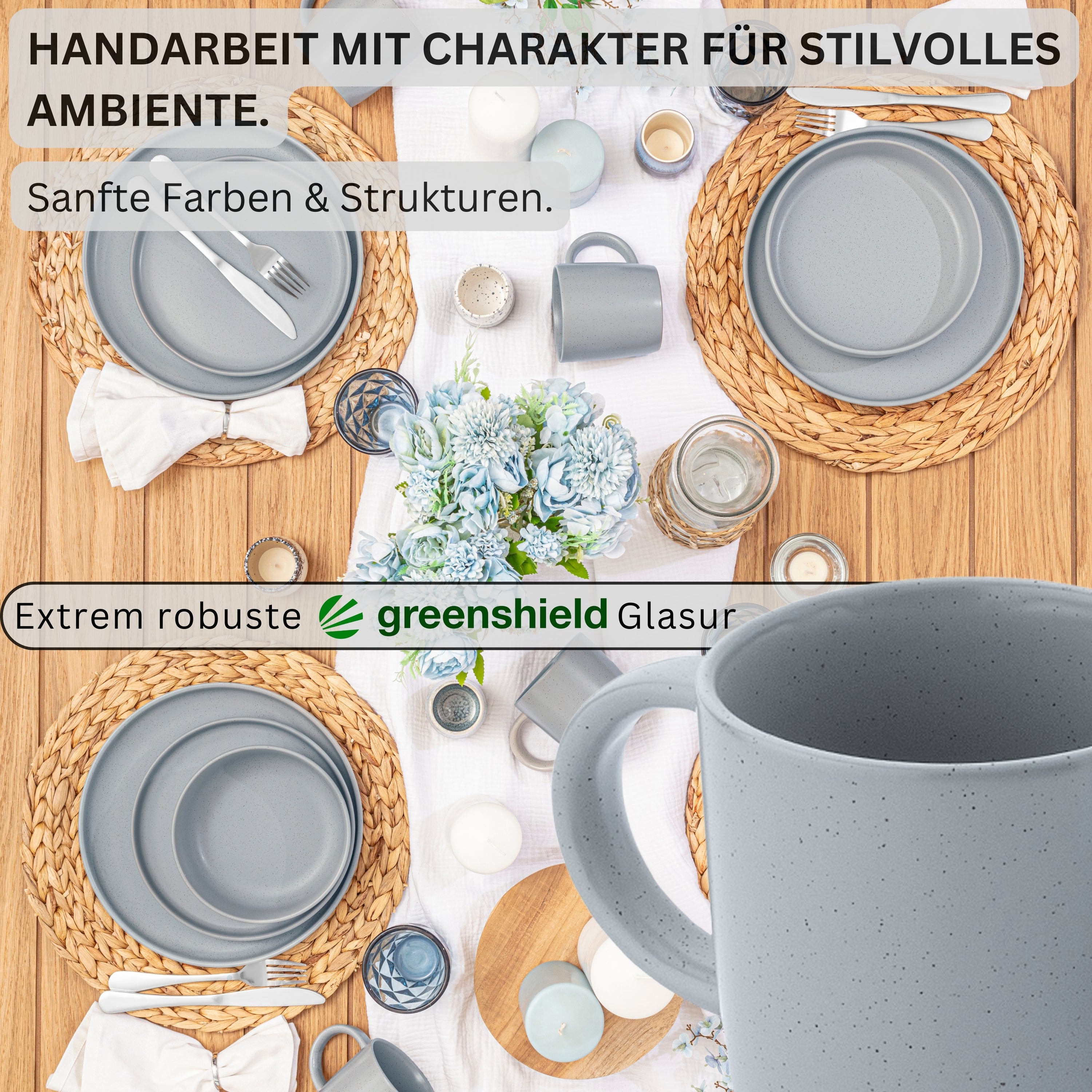SÄNGER Steingut Kaffeebecher Leeds Sterling 6 teilig