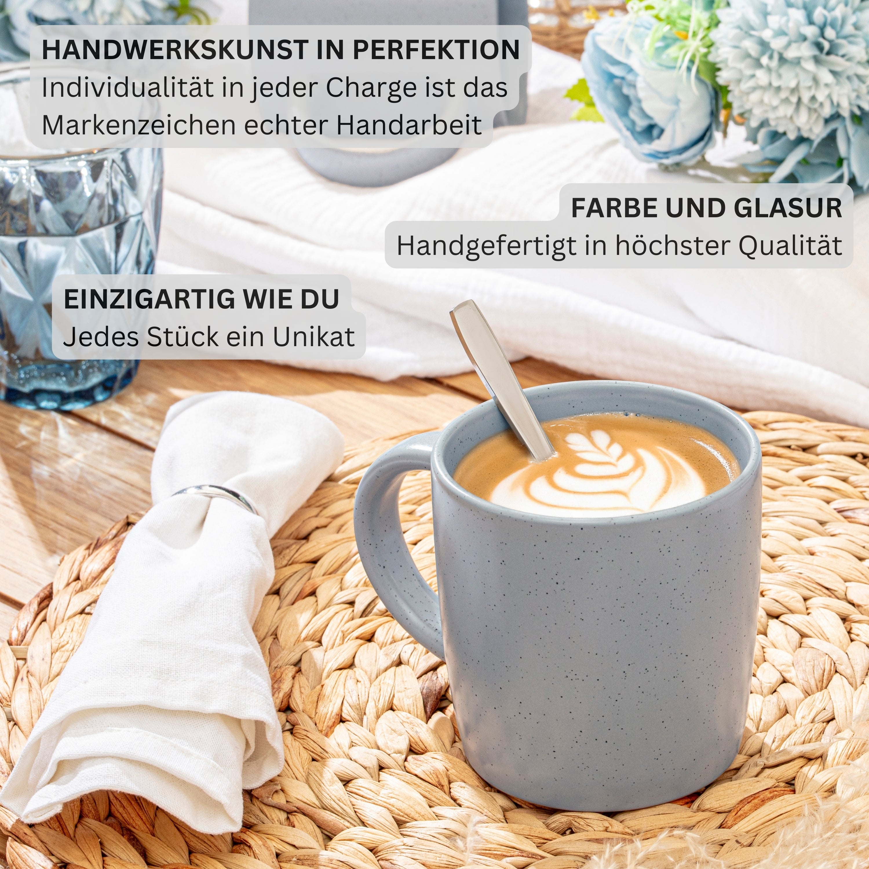 SÄNGER Steingut Kaffeebecher Leeds Sterling 6 teilig