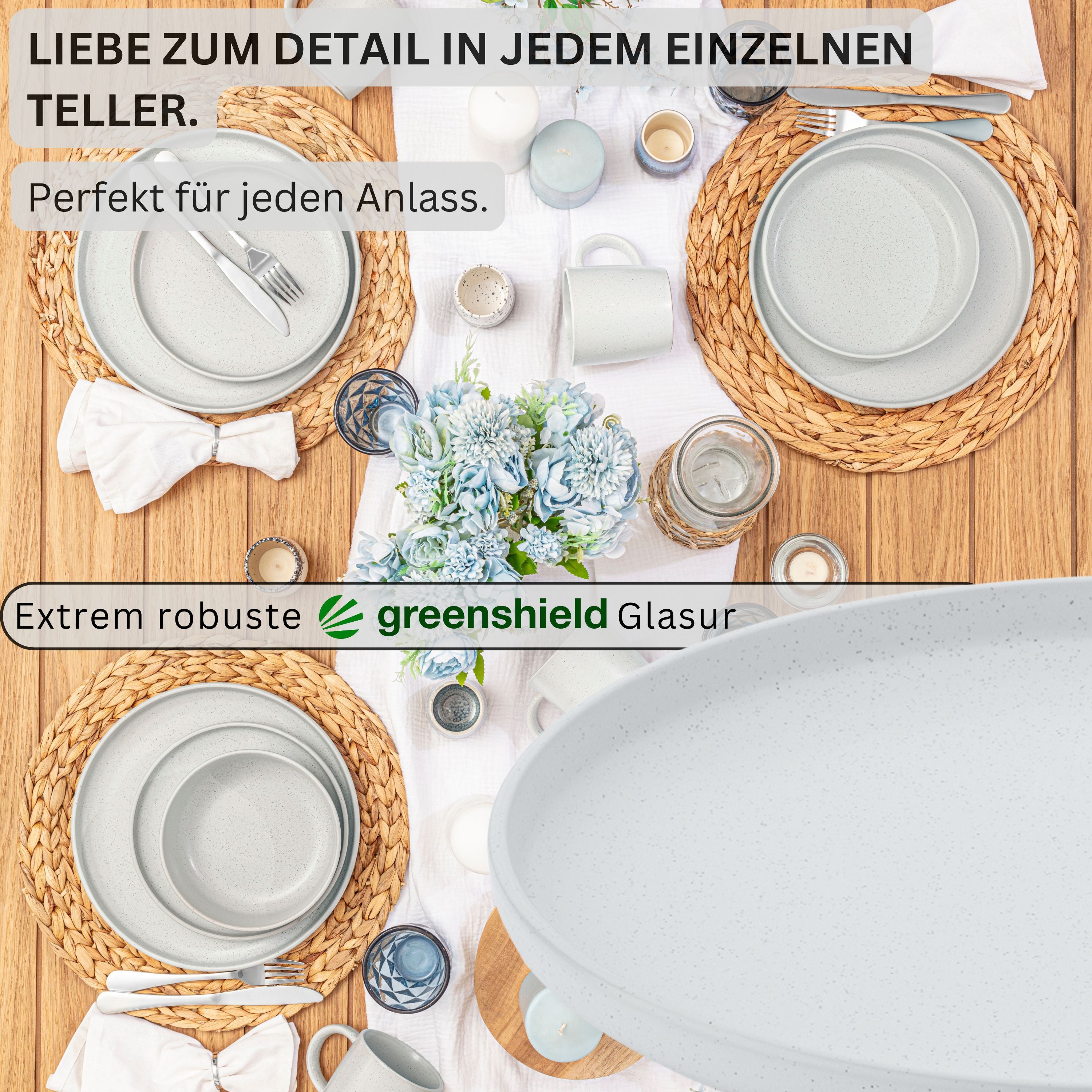 SÄNGER Steingut Speiseteller Leeds Frost 6 teilig