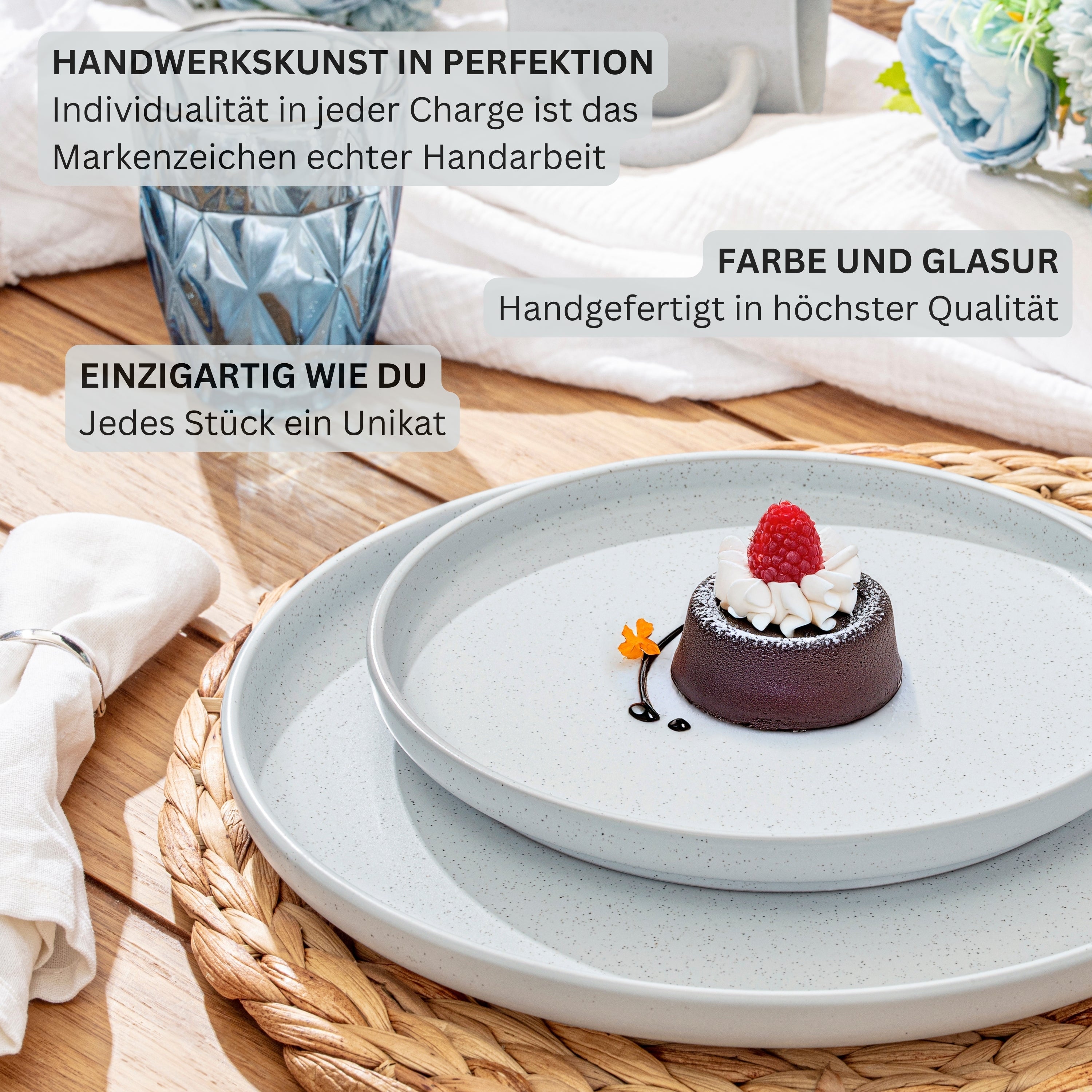 SÄNGER Steingut Dessertteller Leeds Frost 6 teilig