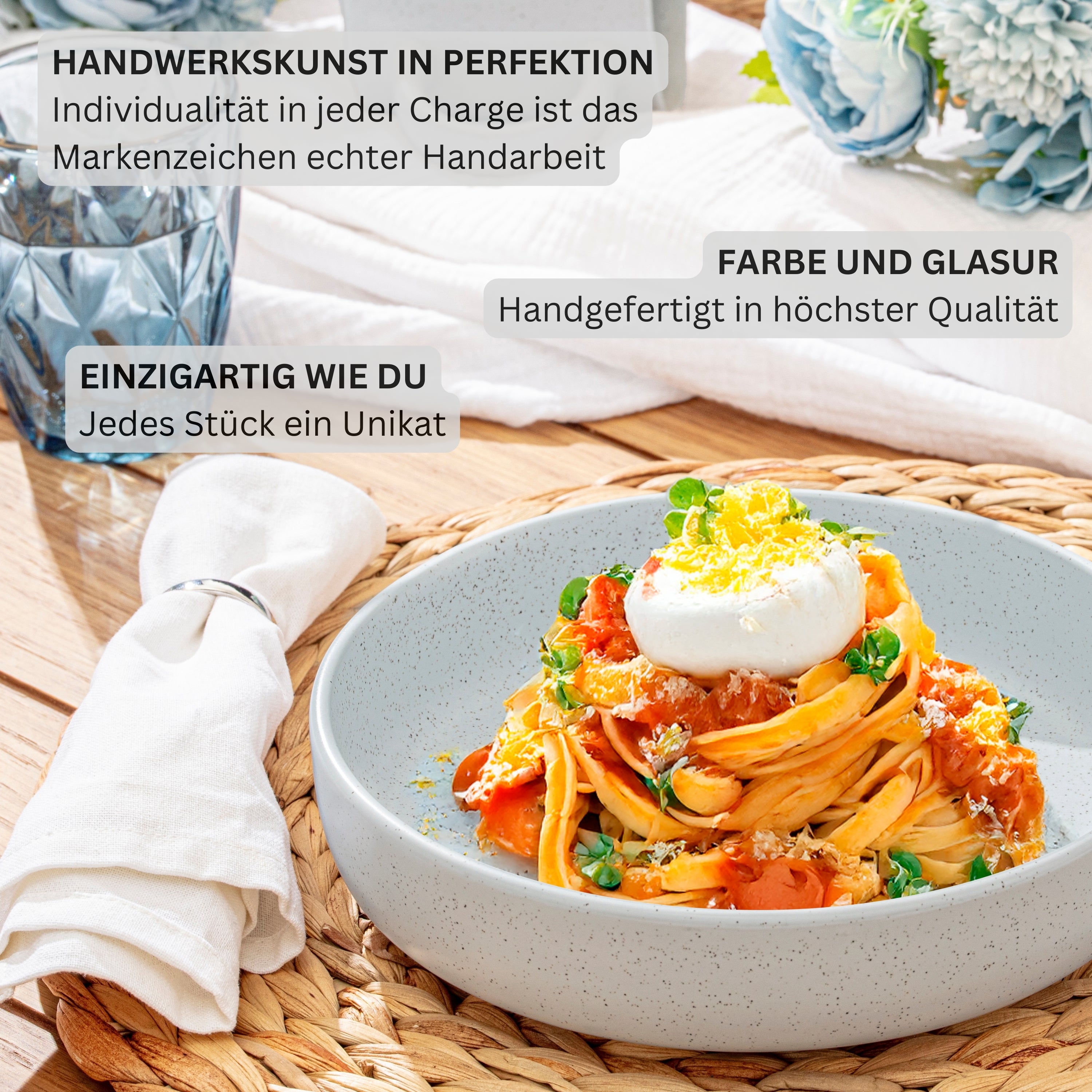 SÄNGER Steingut Pastaschalen Leeds Frost 6 teilig