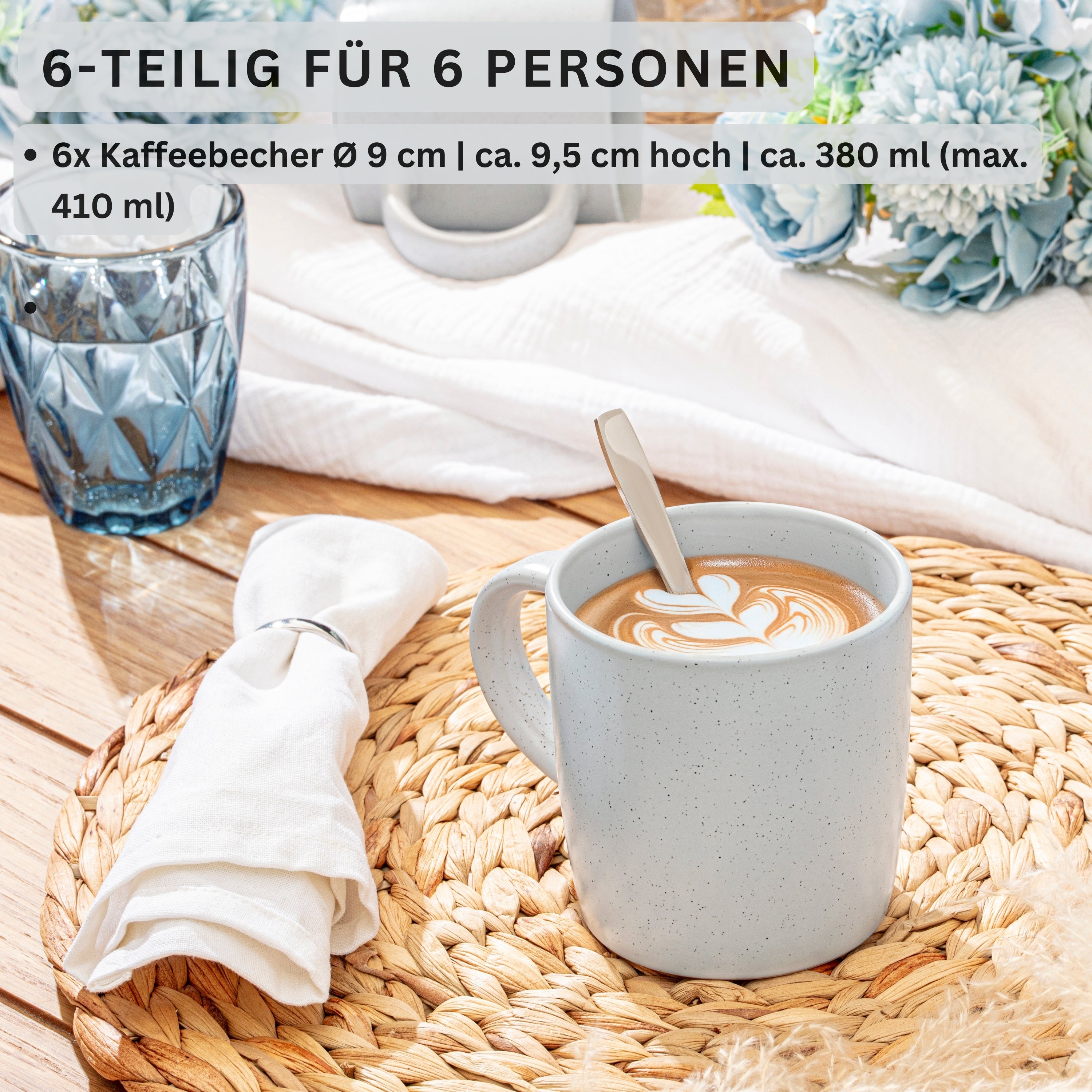 SÄNGER Steingut Kaffeebecher Leeds Frost 6 teilig