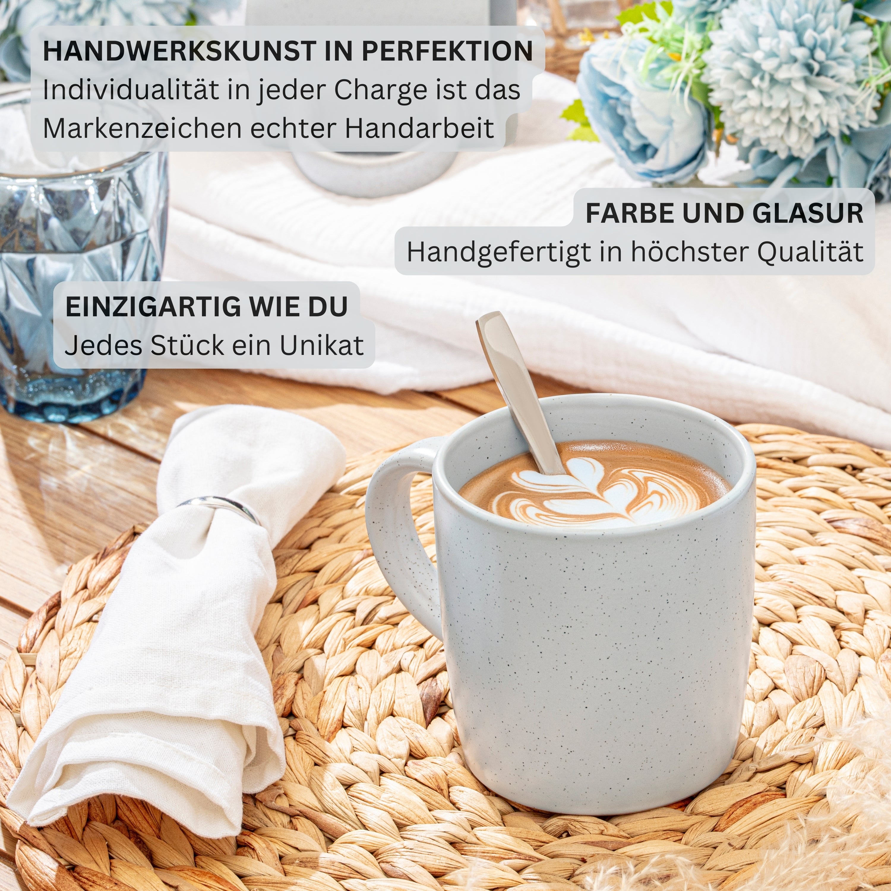 SÄNGER Steingut Kaffeebecher Leeds Frost 6 teilig