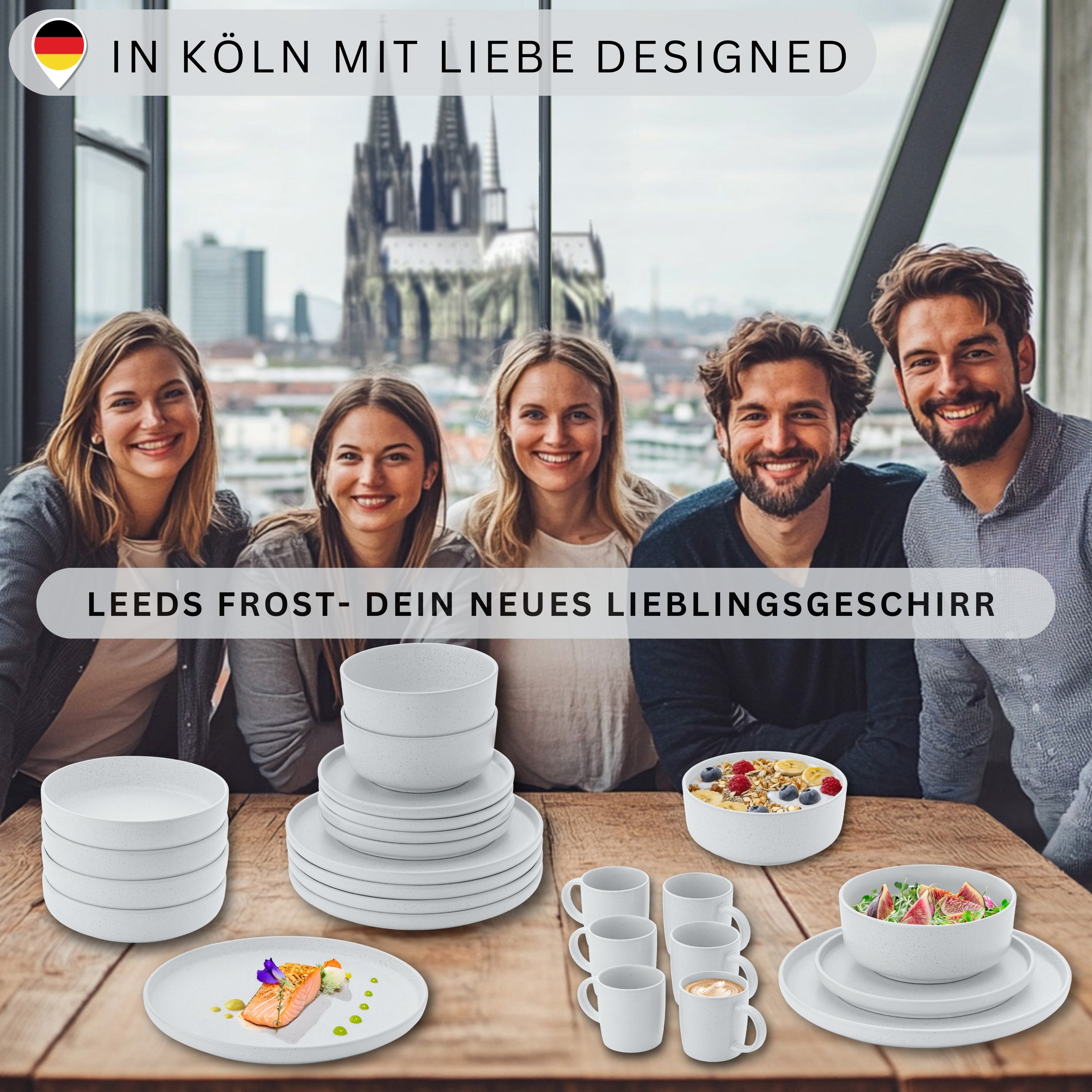 SÄNGER Steingut Kaffeebecher Leeds Frost 6 teilig