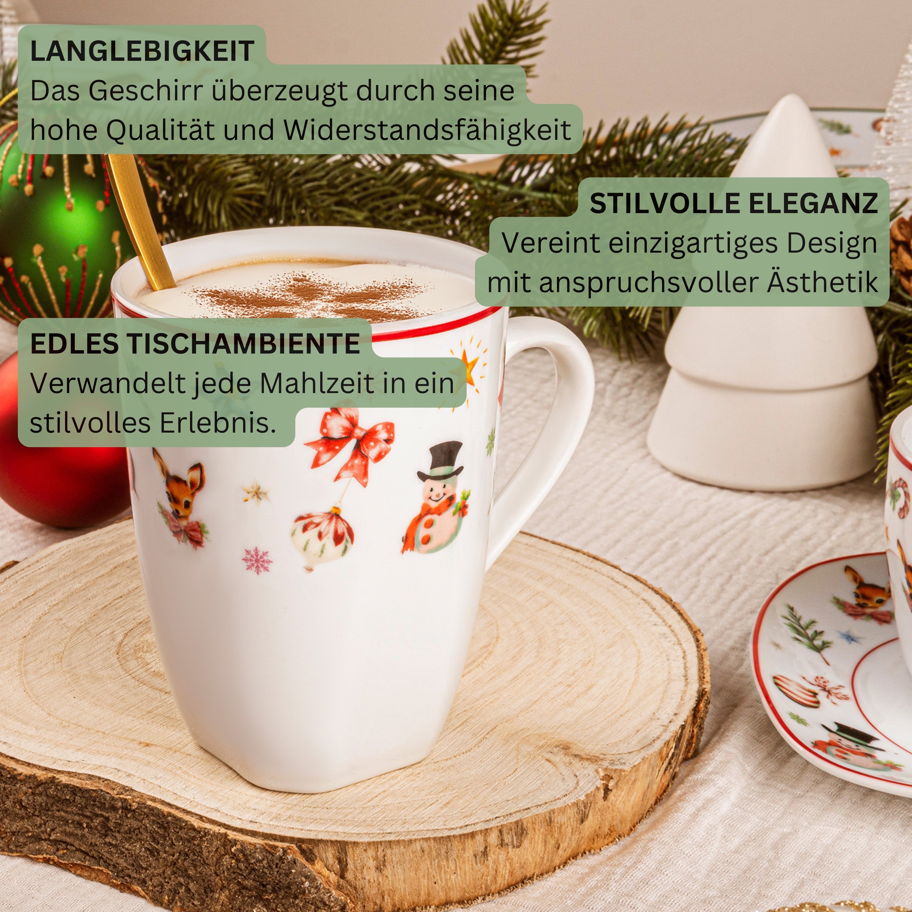 SÄNGER Kaffeebecher Set Bilgola Christmas Design 6 teilig
