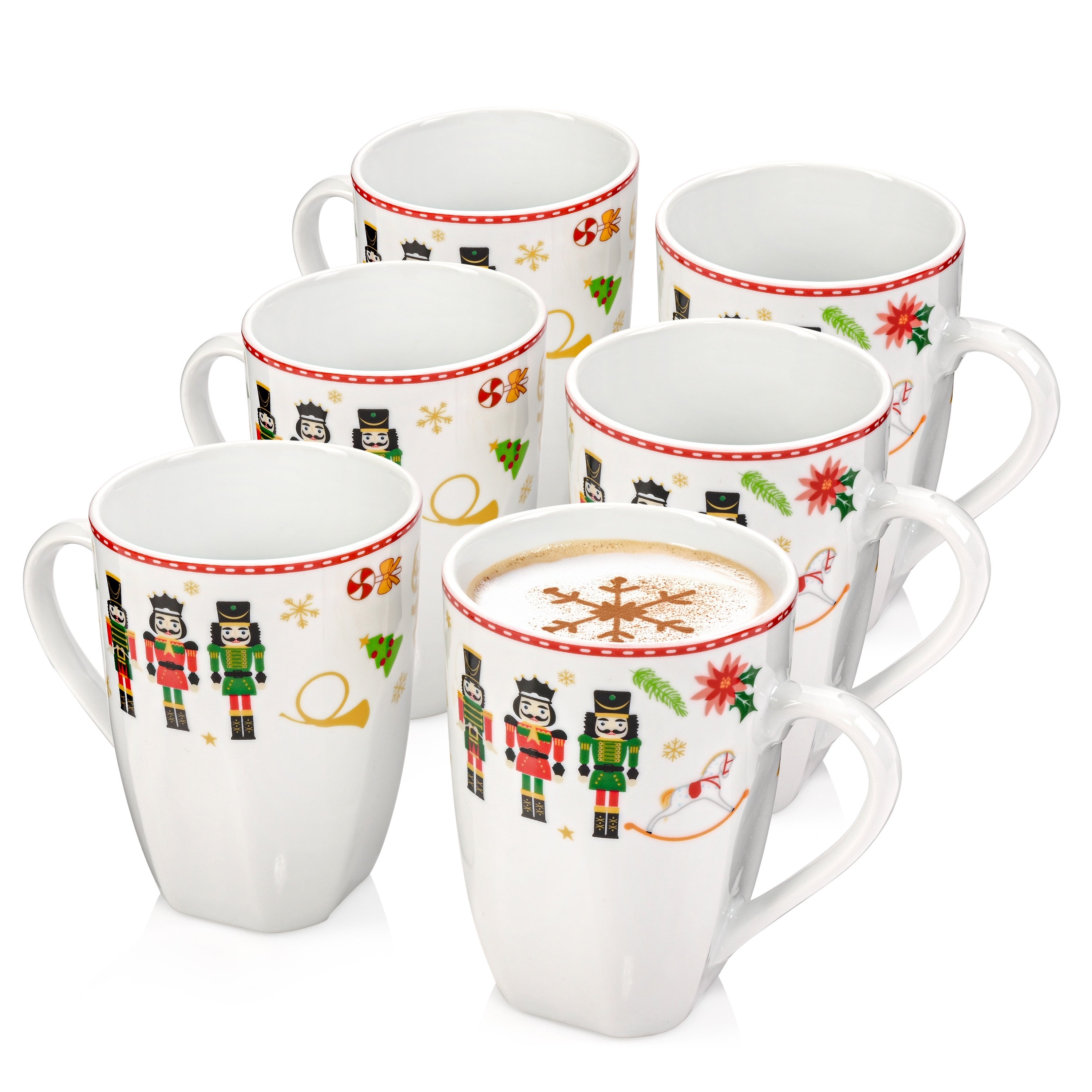 SÄNGER Kaffeebecher Set Bilgola Nussknacker Design 6 teilig