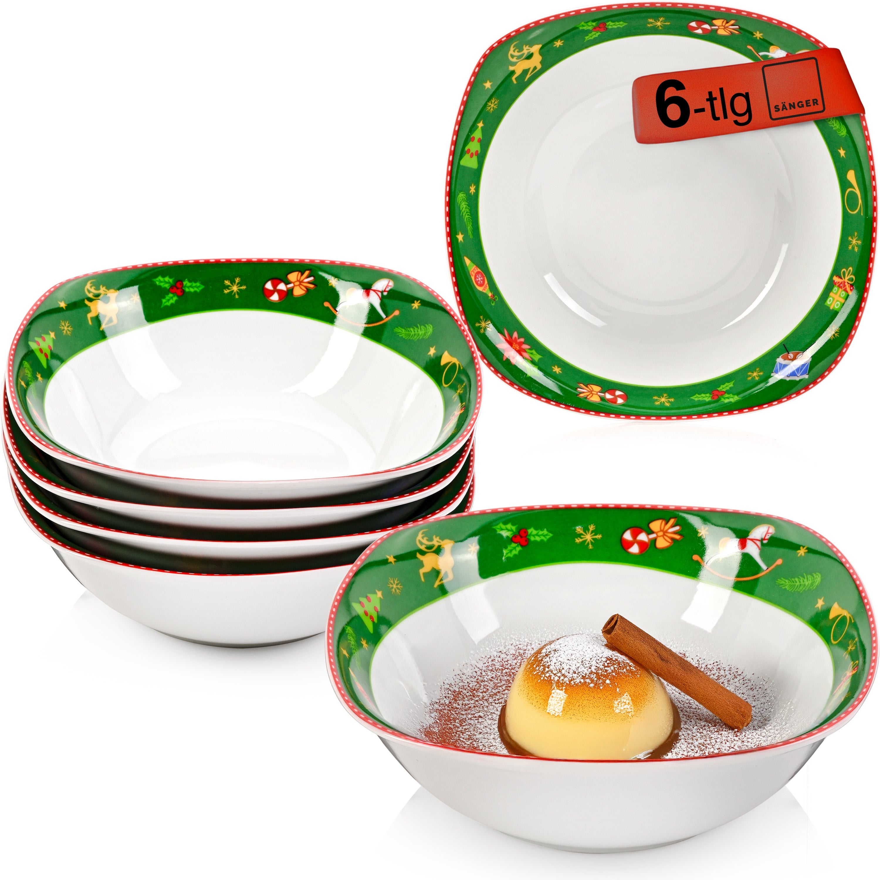 SÄNGER Müslischalen Set Bilgola Nussknacker Design 6 teilig