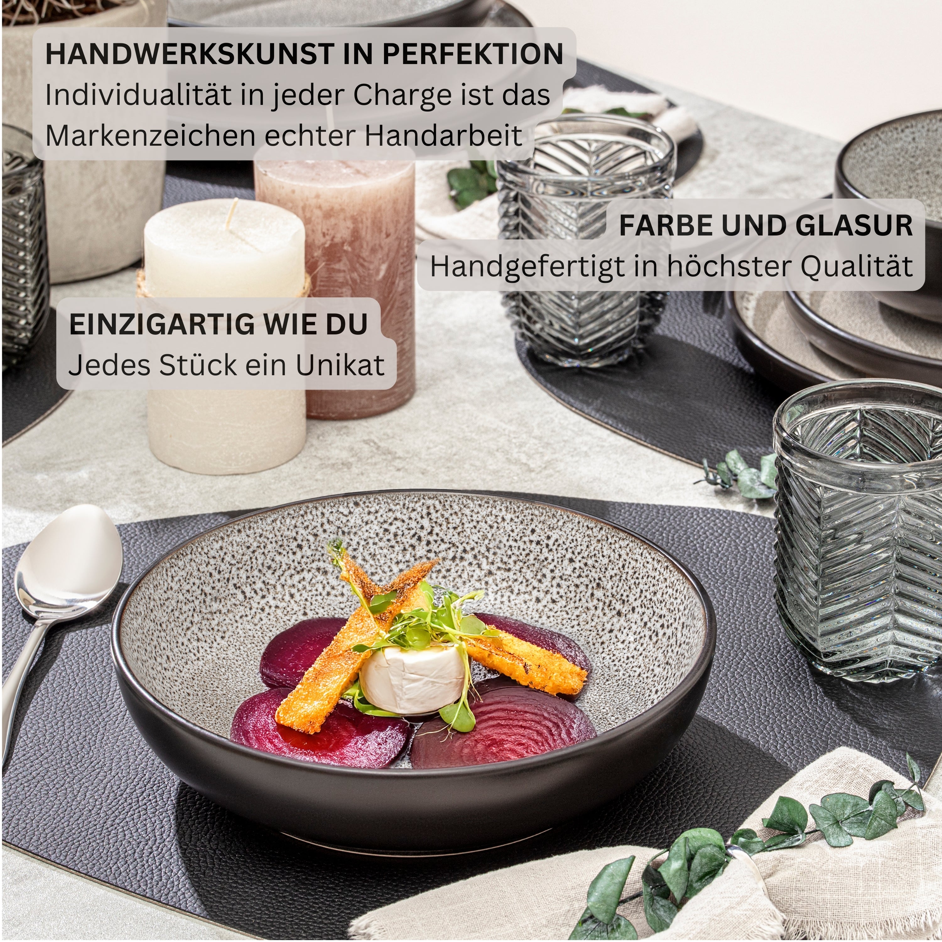 SÄNGER Steingut Pastaschalen Set Luxor 6 teilig