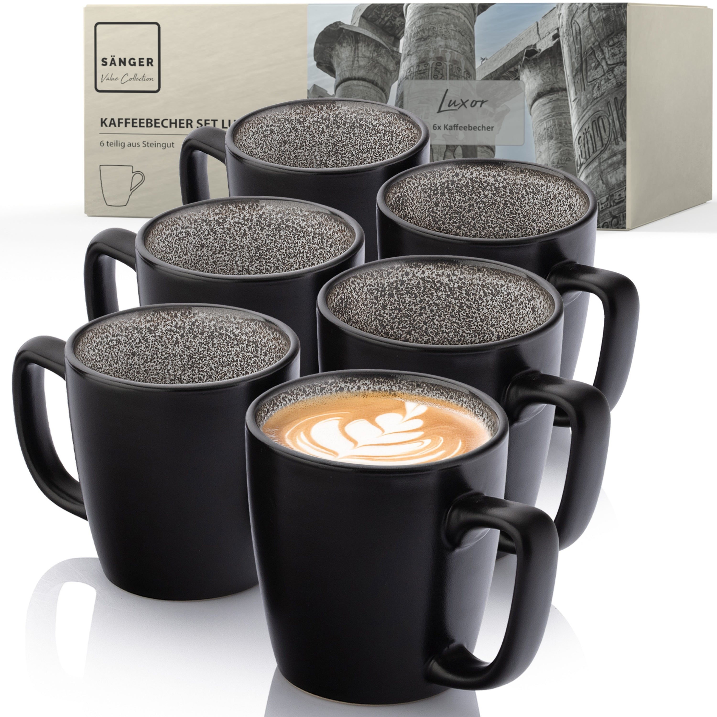 SÄNGER Steingut Kaffeebecher Luxor 6 teilig