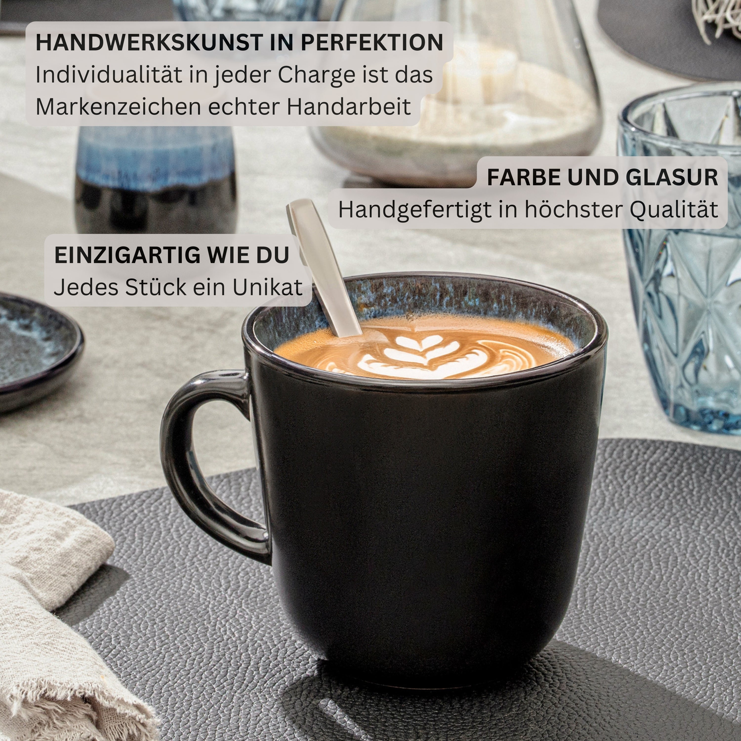SÄNGER Steingut Kaffeebecher Luxor 6 teilig