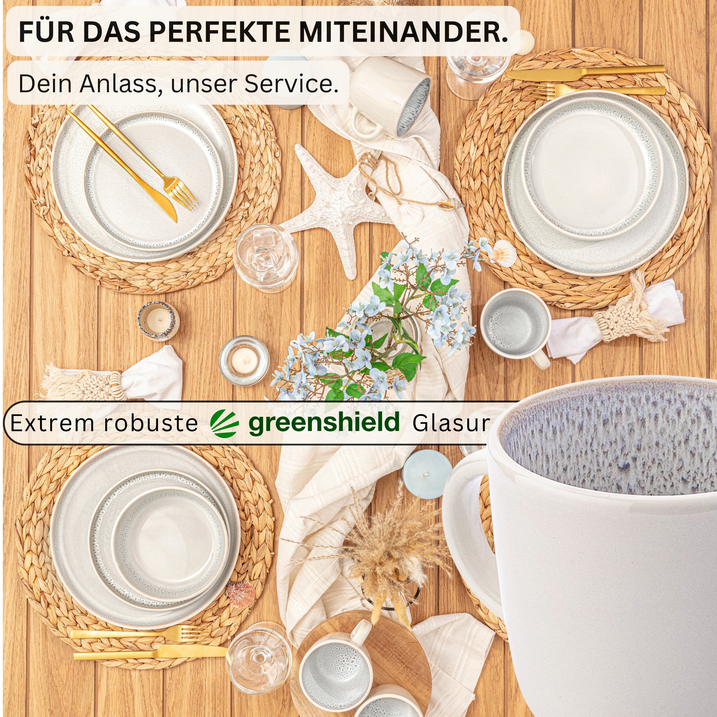 SÄNGER Steingut Kaffeebecher Kreta 6 teilig