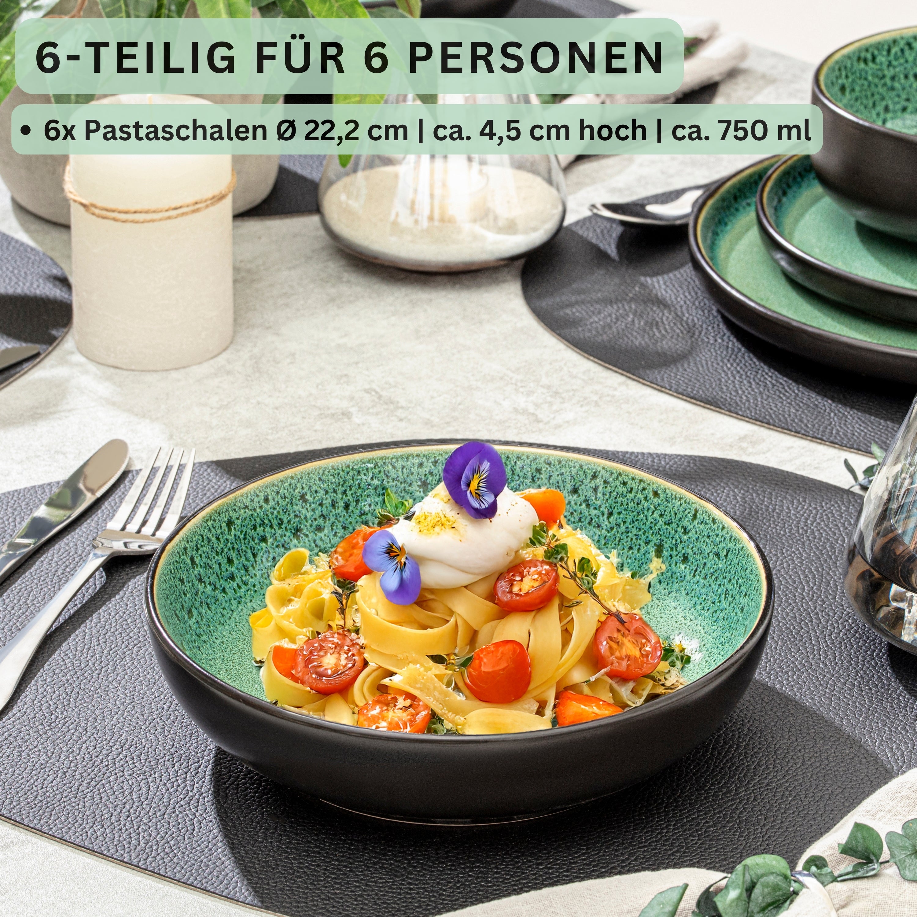 SÄNGER Steingut Pastaschalen Greenwich 6 teilig für 6 Personen