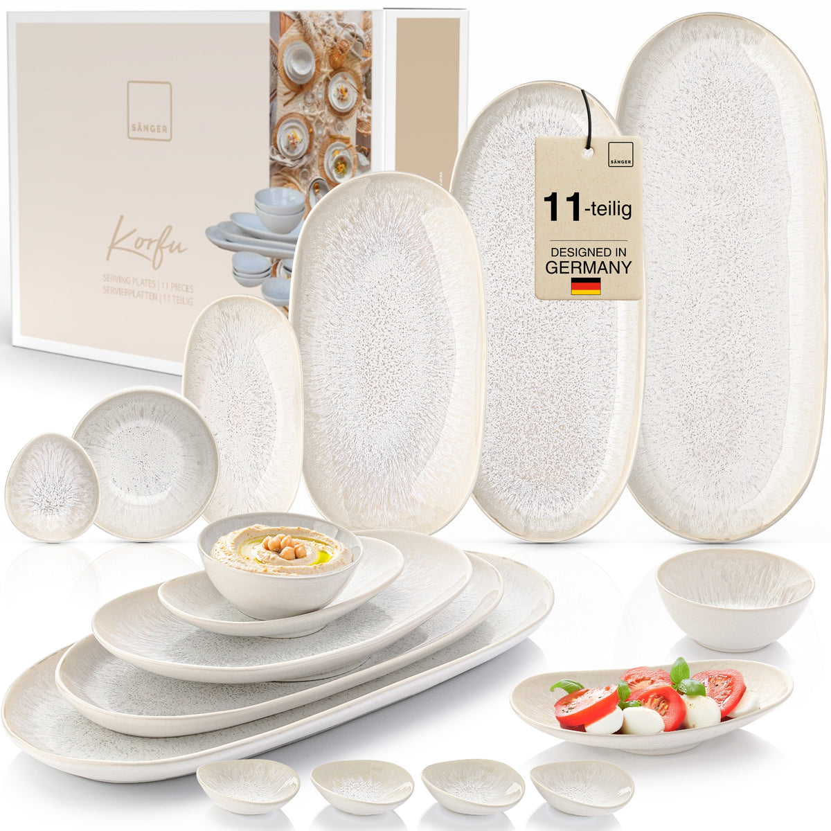 Korfu Servierplatten-Set 11-teilig