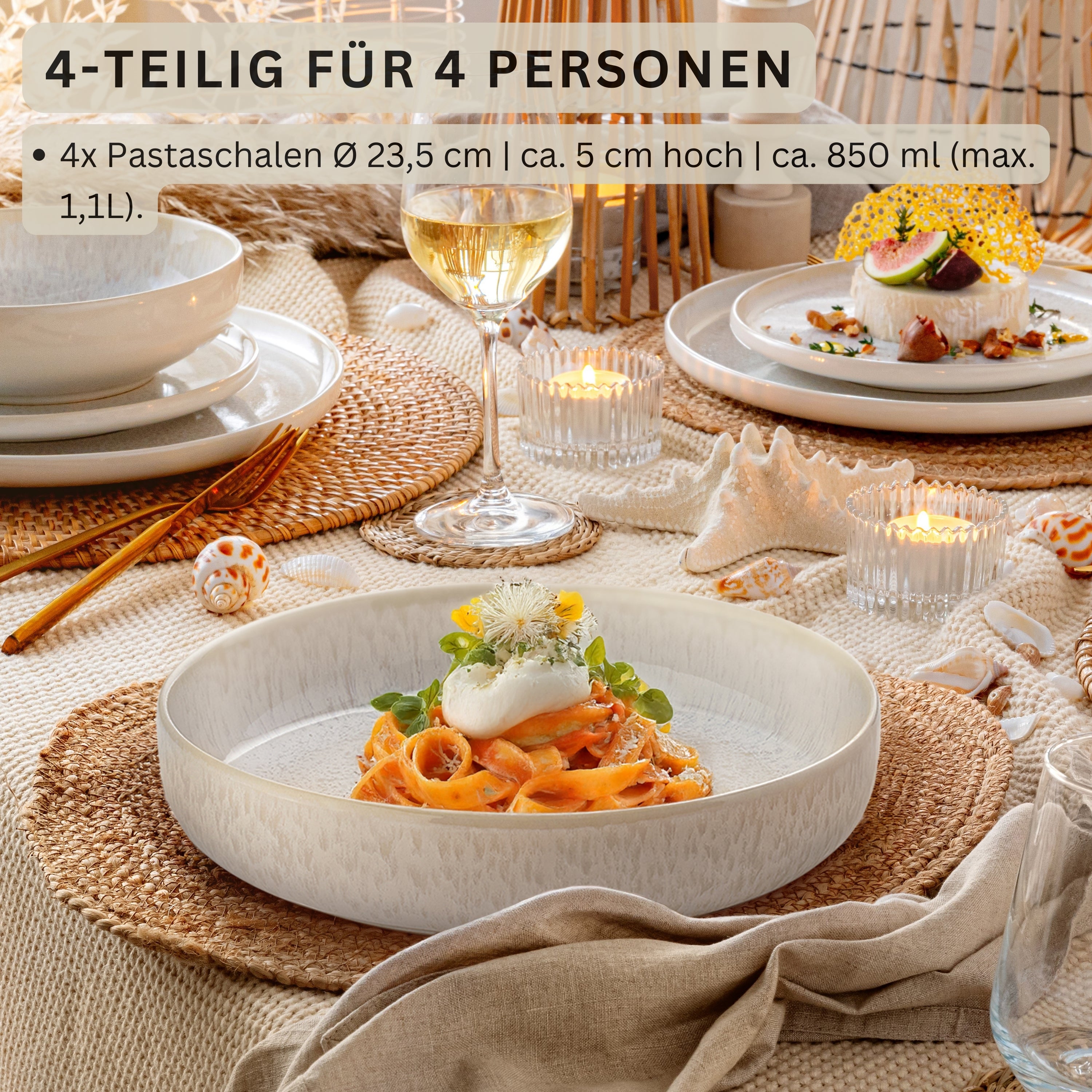 SÄNGER Große Pastaschalen Set Korfu 4 teilig