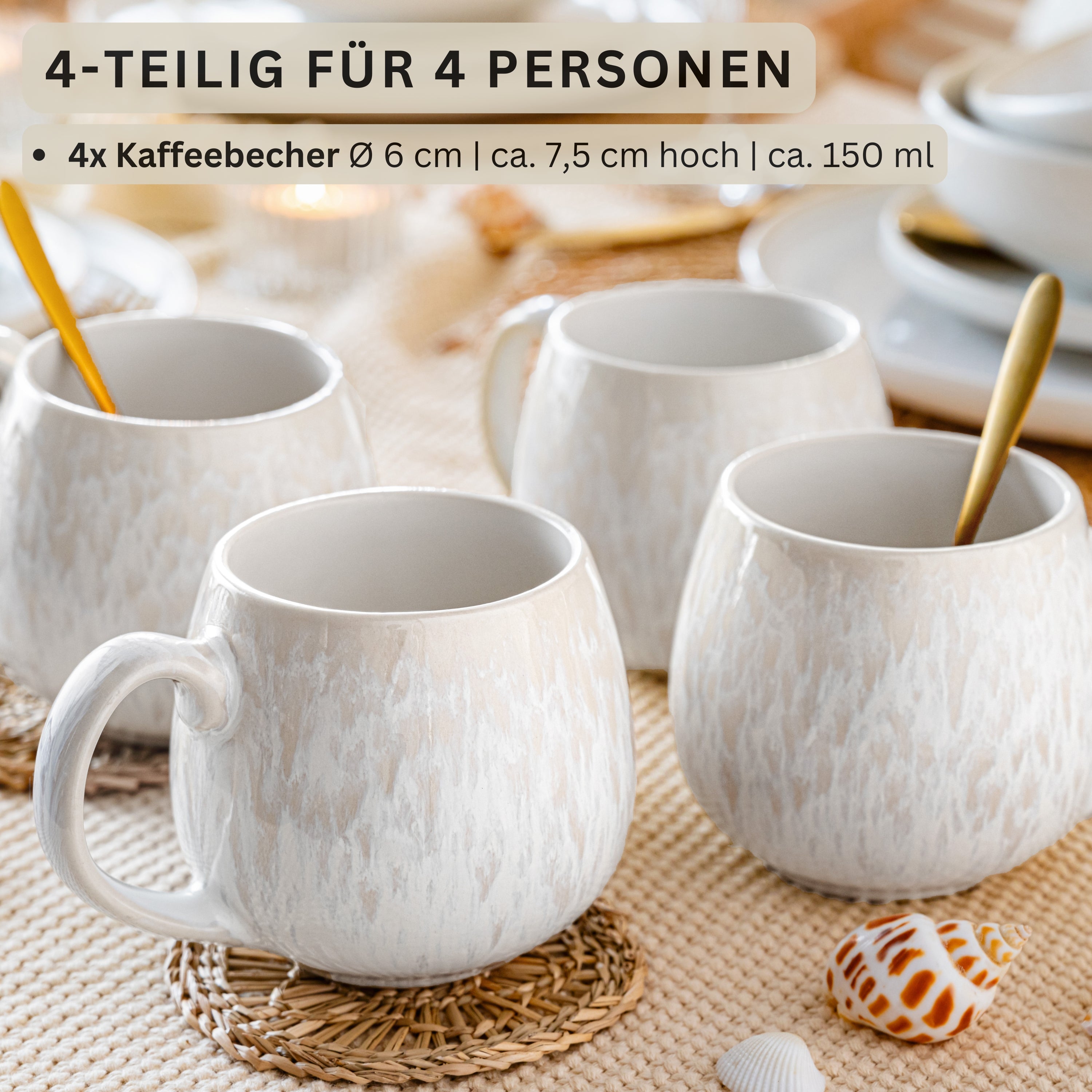 SÄNGER Kaffeebecher Set Korfu 4 teilig